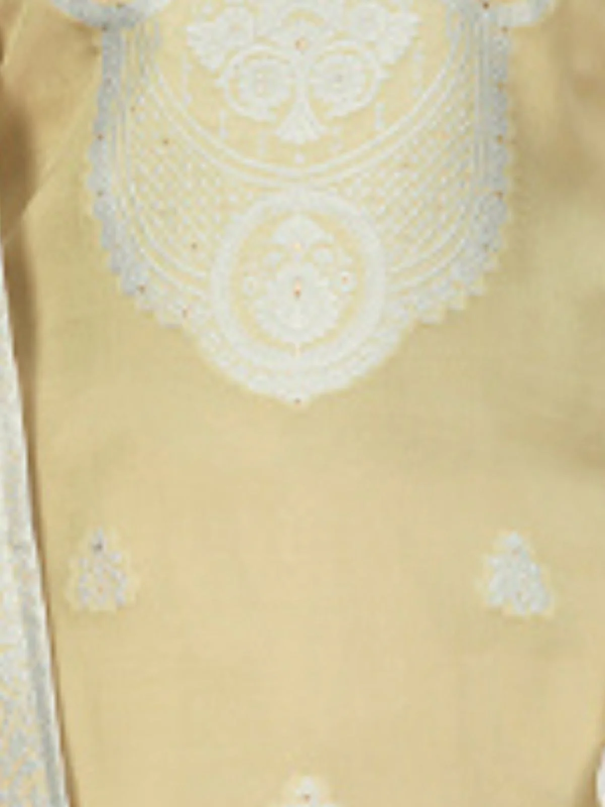 Odette Lime Organza Embroidered Semi-Stitched Kurta Set For Women - Image 3