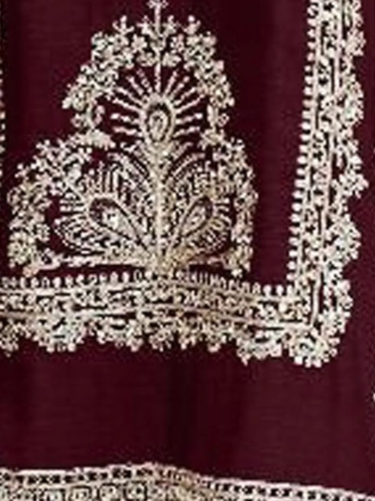 Odette Maroon Chinon Embroidered Semi-Stitched Kurta Set For Women - Image 3
