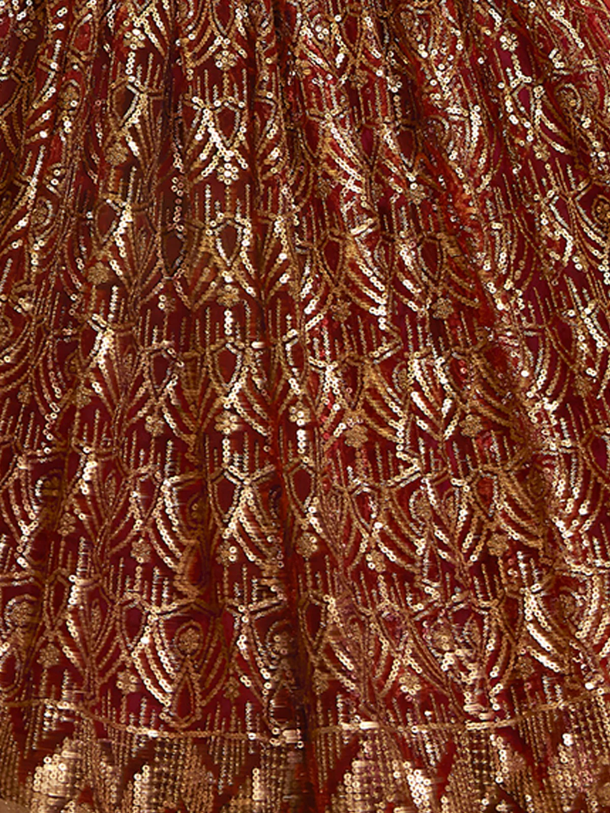 Odette Maroon Embellished Soft Net Semi Stitched Lehenga With Blouse For Women - Image 6
