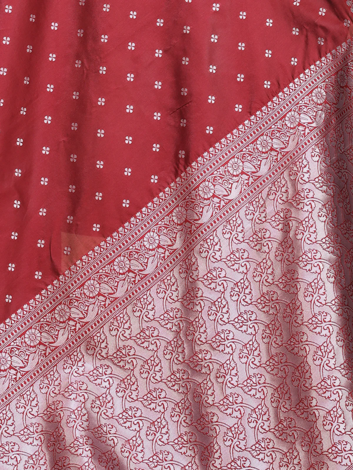 Odette Maroon Silk Blend Woven Saree For Women - Image 5