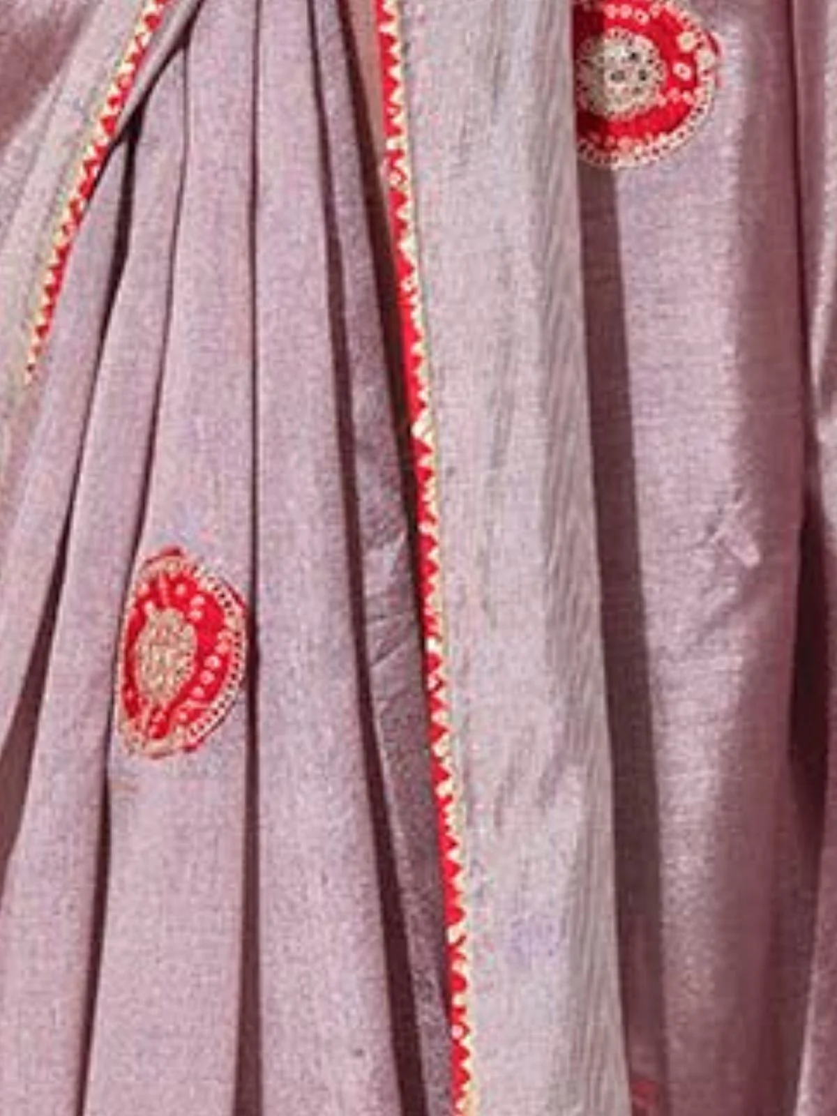 Odette Mauve Georgette Embellished Solid Saree For Women - Image 6
