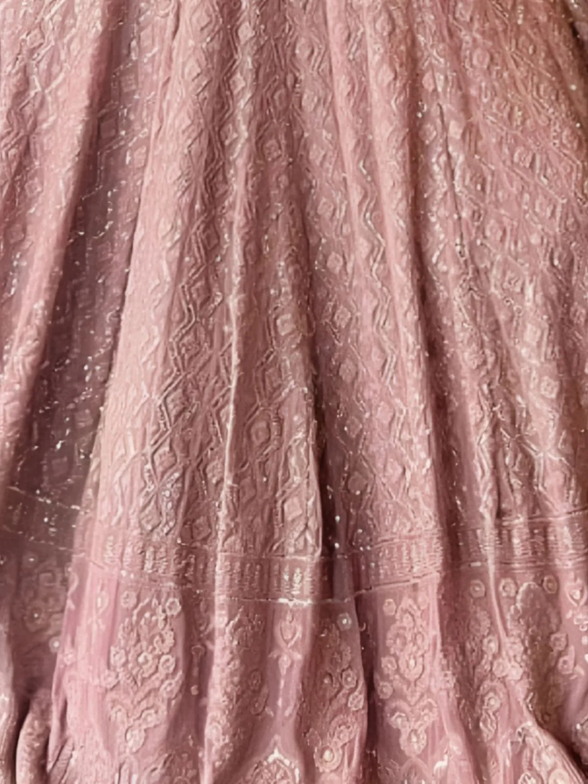 Odette Mauve Georgette Embroidered Semi-Stitched Lehenga For Women - Image 3