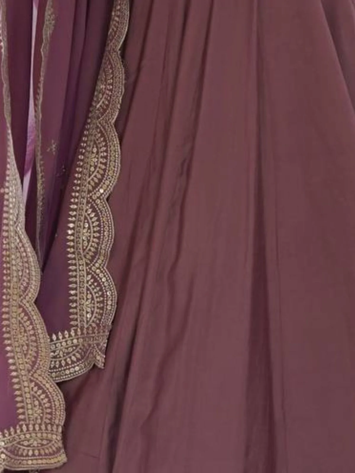 Odette Mauve Georgette Plain Kurta Set For Women - Image 4