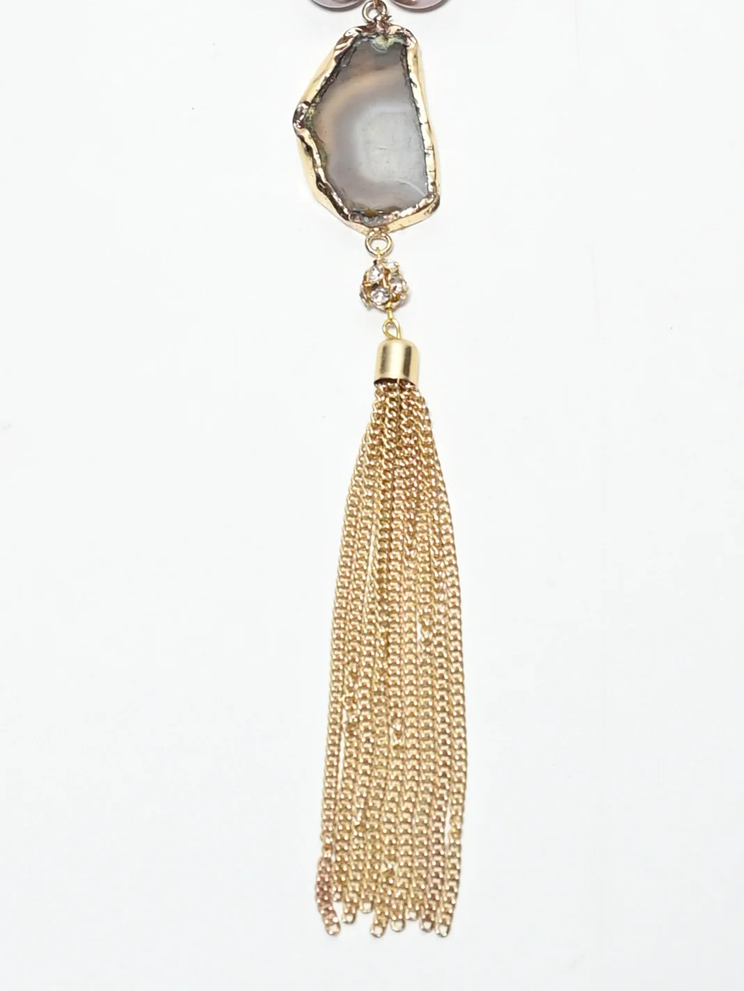 Odette Mauve Pink Alloy Pear And Stone Neckpiece For Women - Image 3