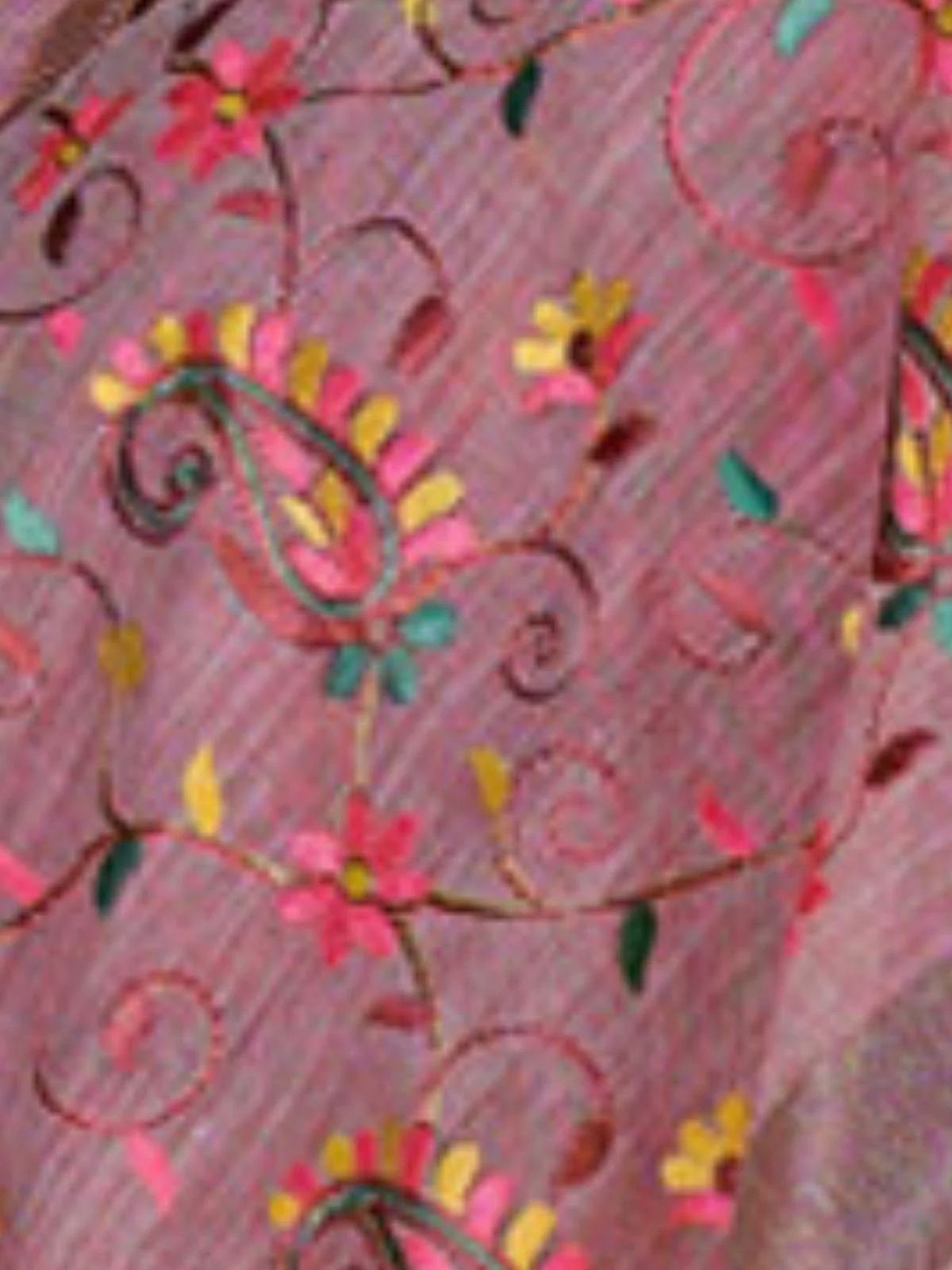 Odette Mauve Pink Cotton Linen Striped Saree For Women - Image 3