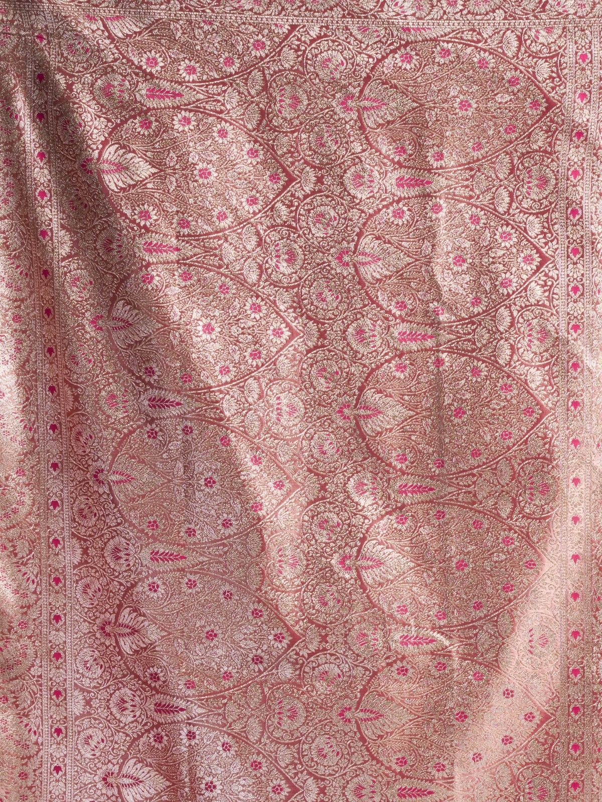 Odette Mauve Pink Silk Blend Woven Saree For Women - Image 6