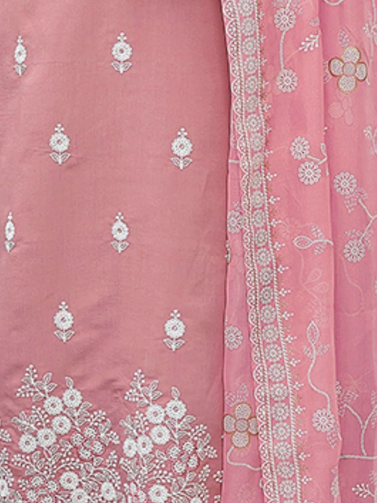 Odette Mauve Silk Blend Embroidered Stiched Kurta Set For Women - Image 5