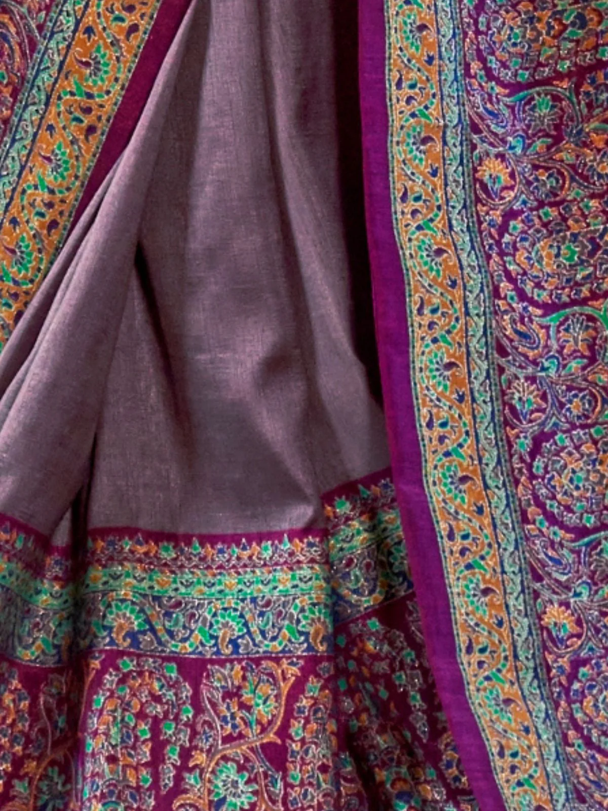 Odette Mauve Silk Blend Woven Saree With Unstitched Blouse For Women - Image 3