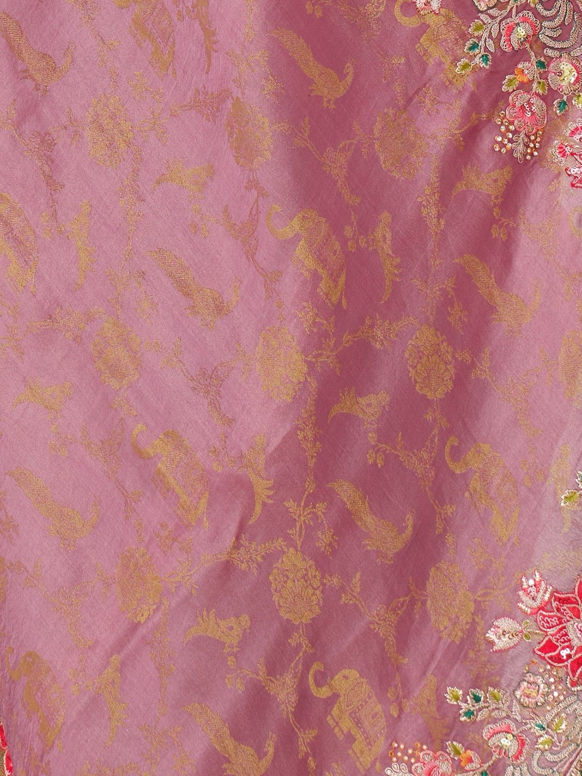 Odette Mauve Viscose Silk Embroidered Saree For Women - Image 6