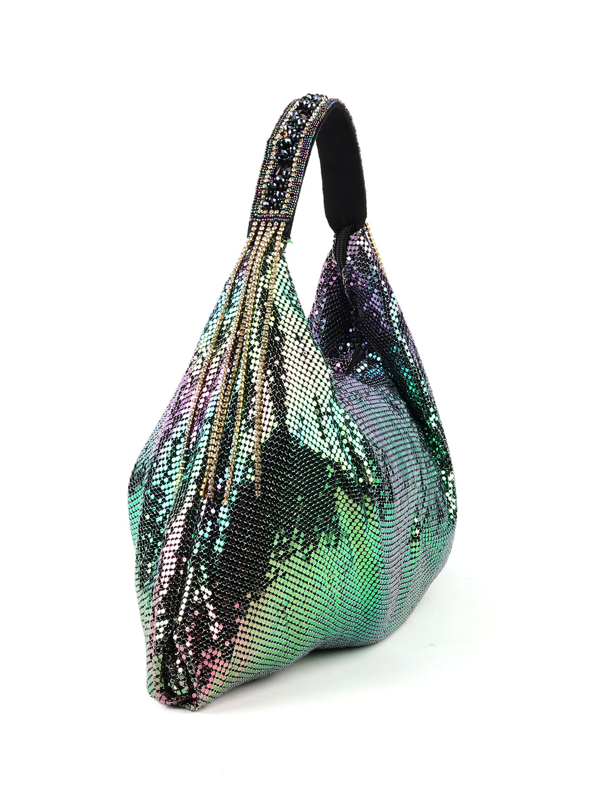Odette Metallic Green Clutch For Women - Image 4