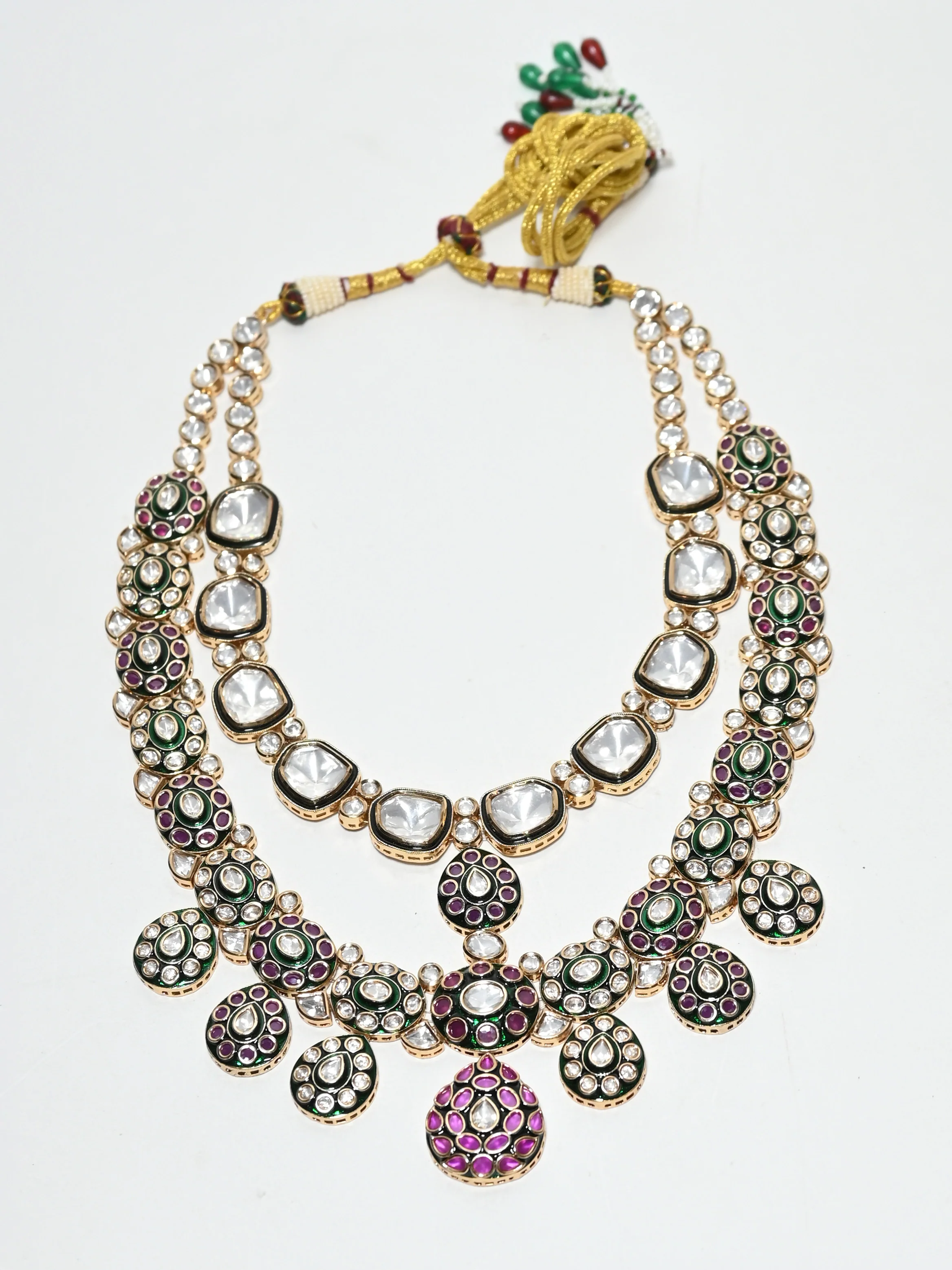 Odette Multi Colour Alloy Stone Jewellery Set For Women - Image 3