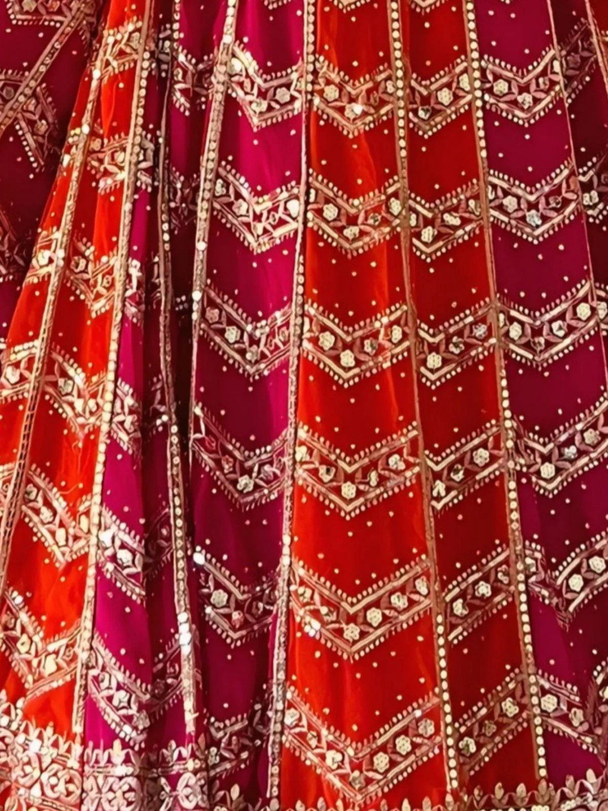 Odette Multi Colour Georgette Embellished Semi Stitched Lehenga For Women - Image 4