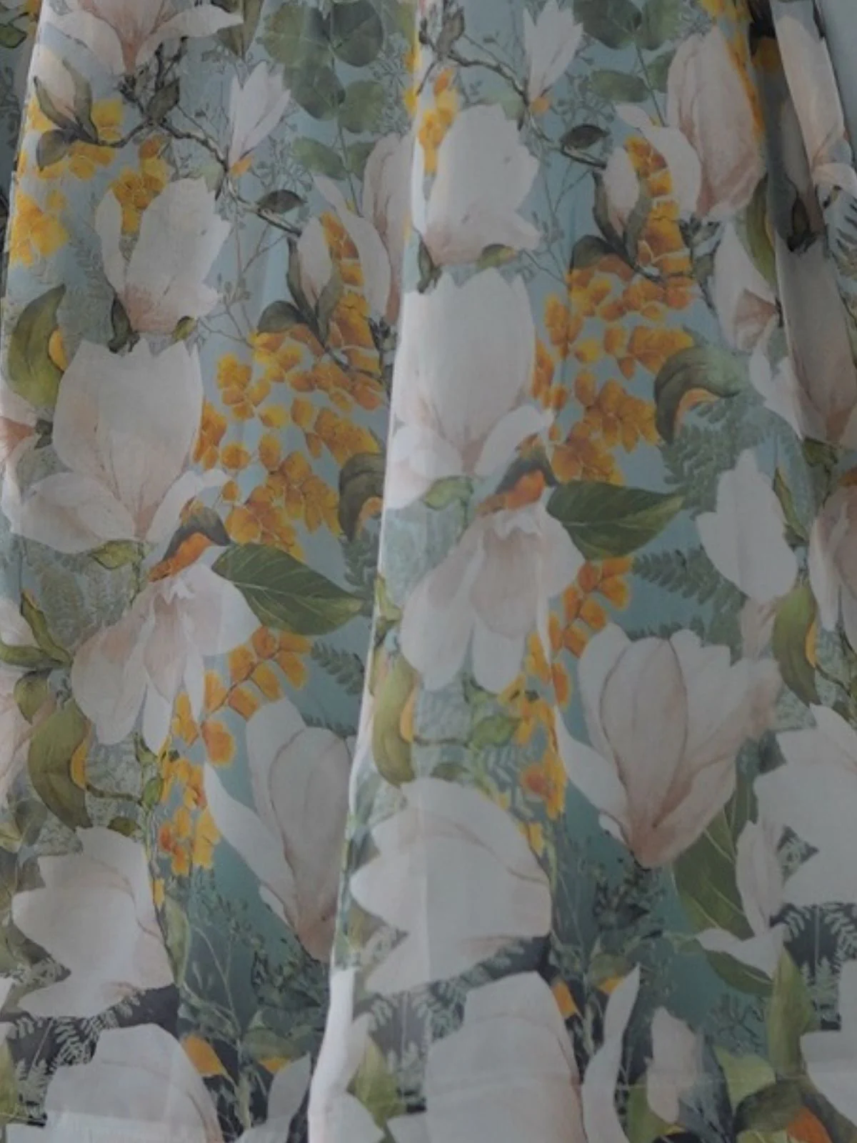 Odette Multi-colour Organza Silk Floral Digital Print Stitched Kurta Set For Women - Image 5