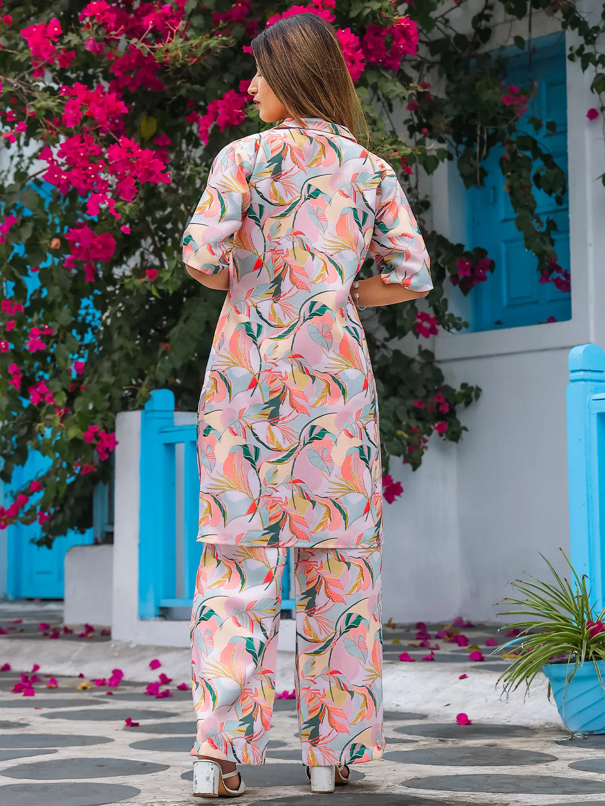 Odette Multicolor Cotton Printed Co Ord Set for Women - Image 4