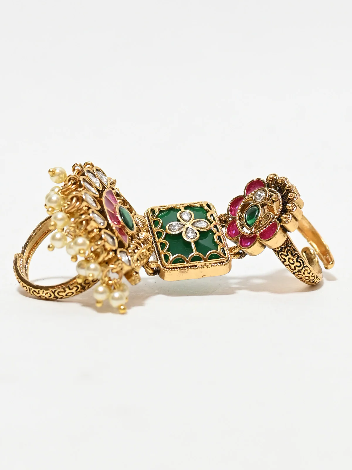 Odette Multicolor Alloy Embellished Ring For Women - Image 5