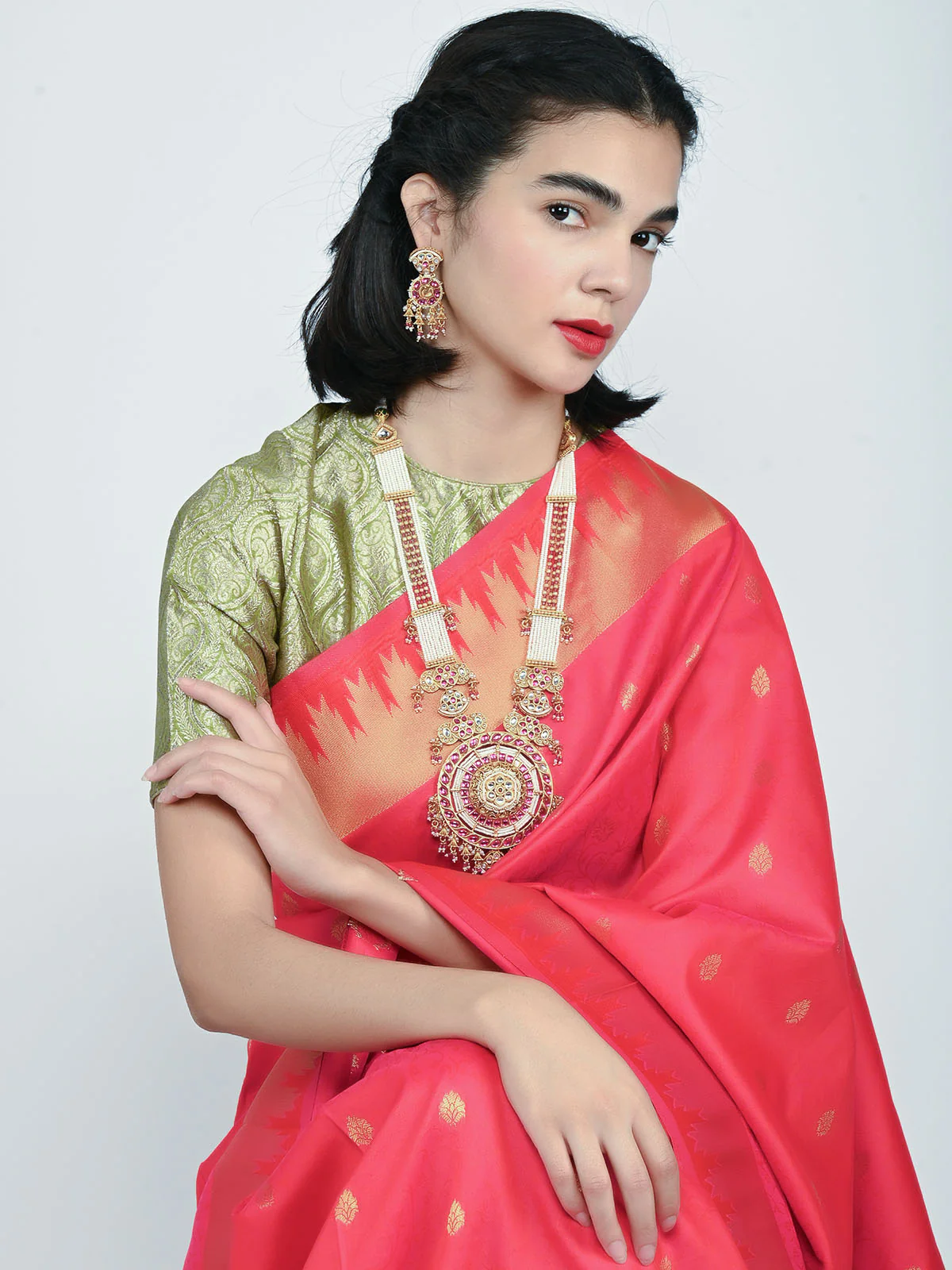 Odette Multicolor Alloy Kundan And Beaded Jewellery Set For Women - Image 2