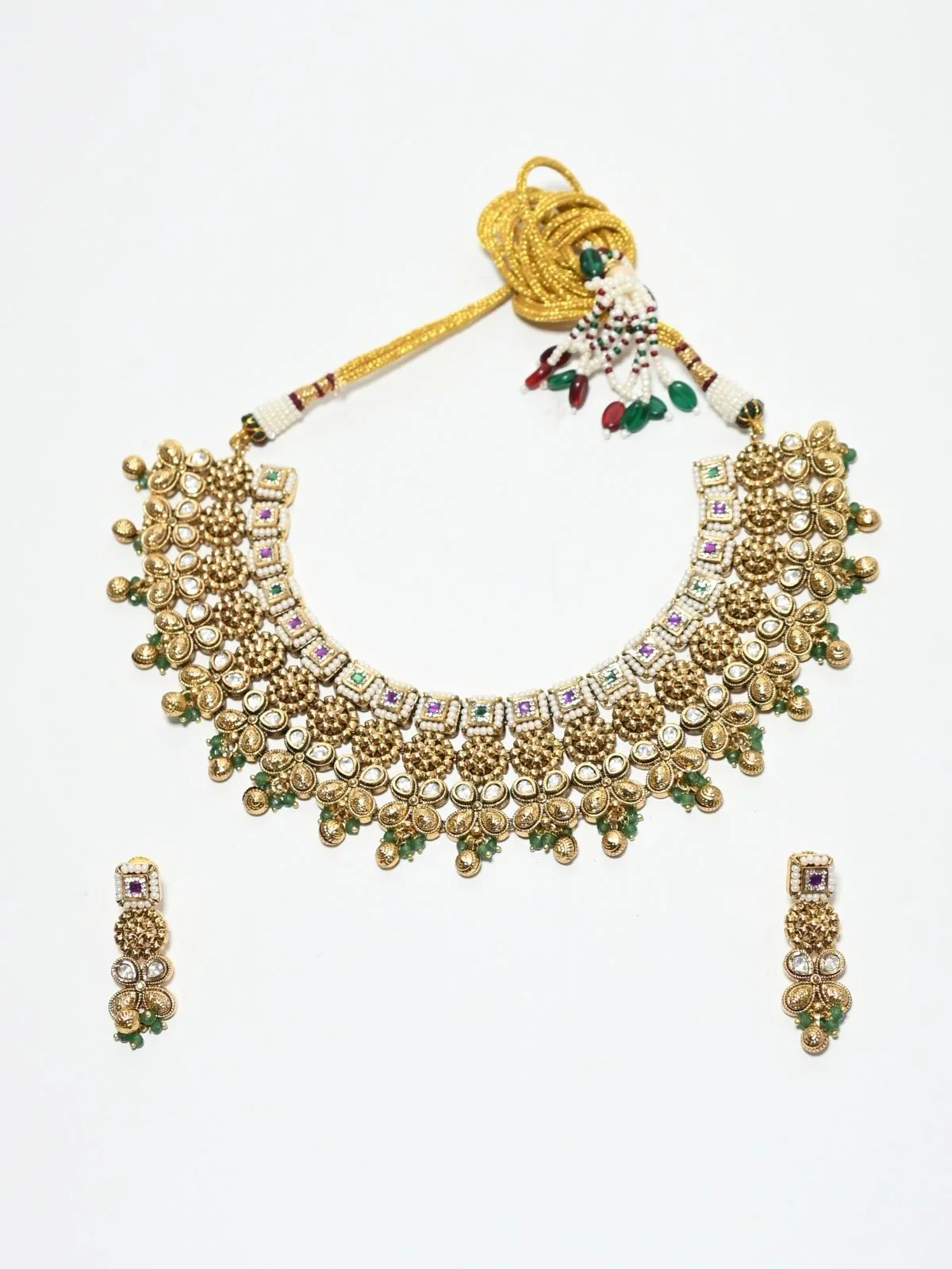 Odette Multicolor Alloy Kundan Jewellery Set For Women - Image 3