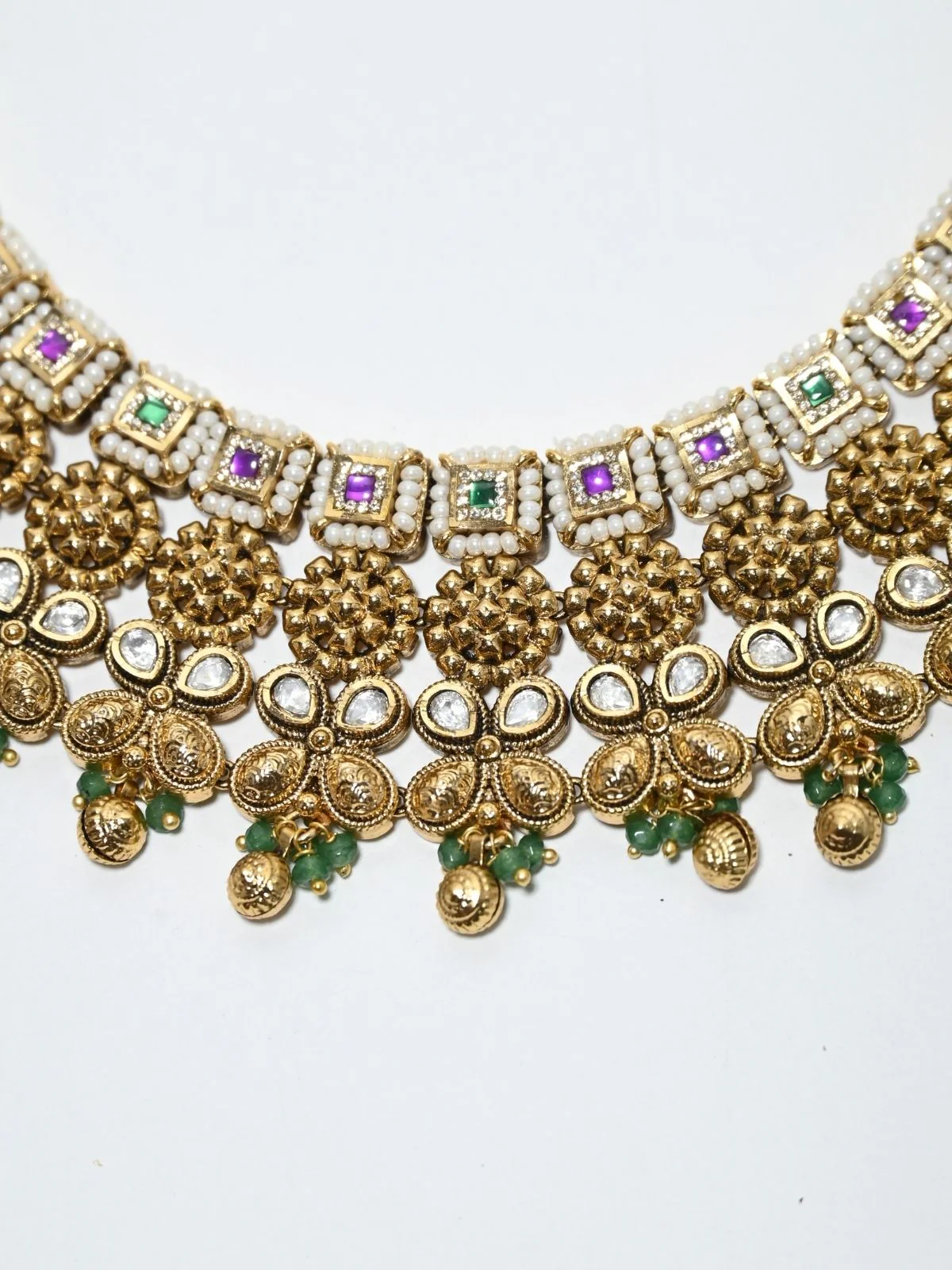 Odette Multicolor Alloy Kundan Jewellery Set For Women - Image 5