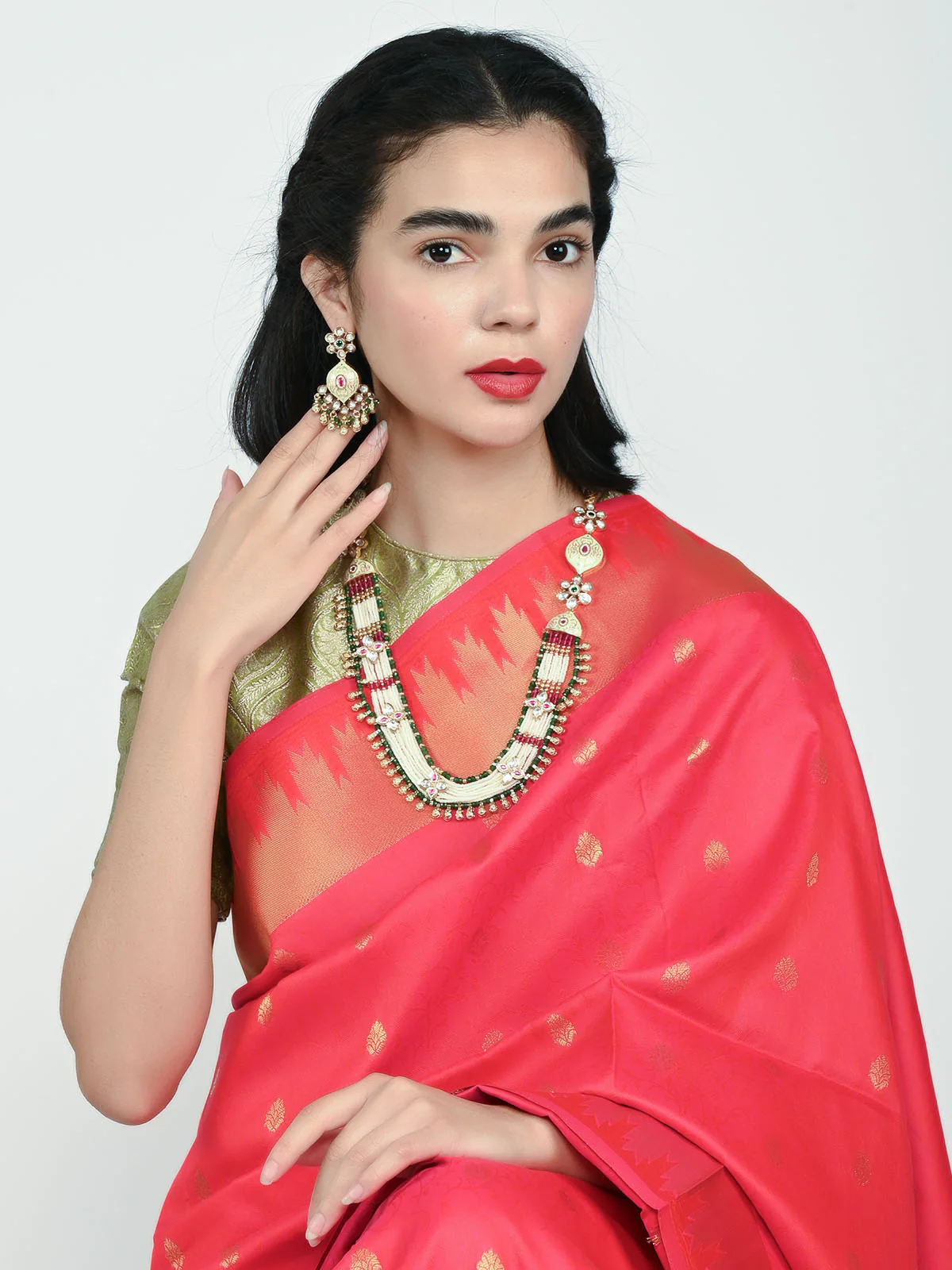 Odette Multicolor Alloy Kundan Jewellery Set For Women - Image 2