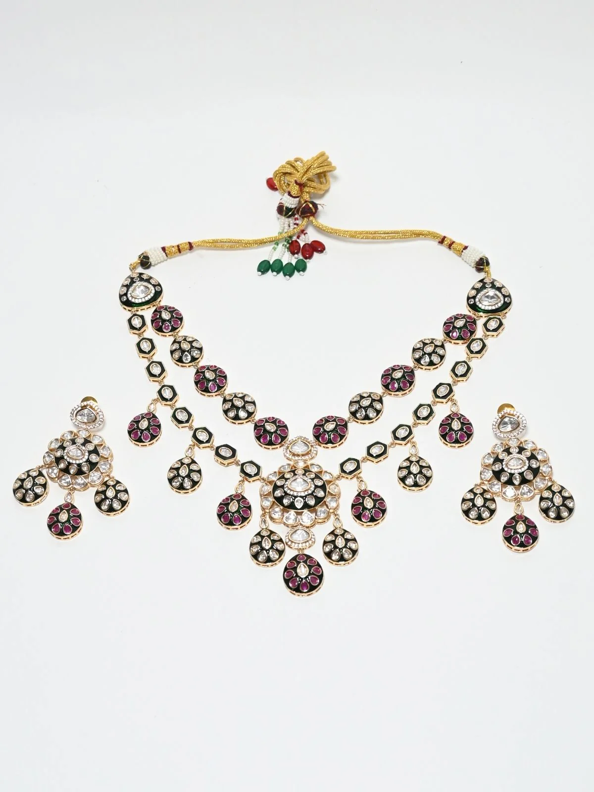 Odette Multicolor Alloy Kundan Jewellery Set For Women - Image 3