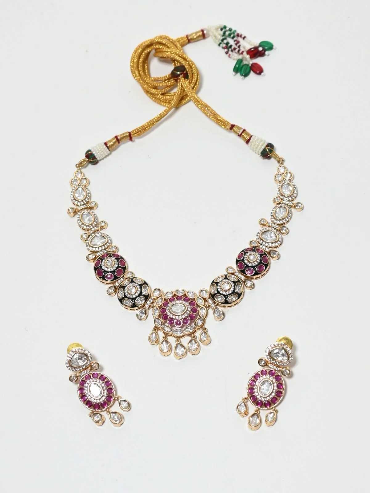 Odette Multicolor Alloy Kundan Jewellery Set For Women - Image 3