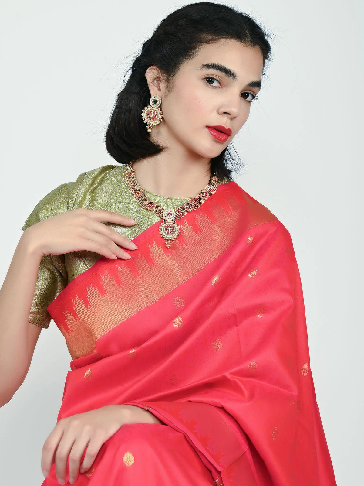 Odette Multicolor Alloy Kundan Jewellery Set For Women - Image 2