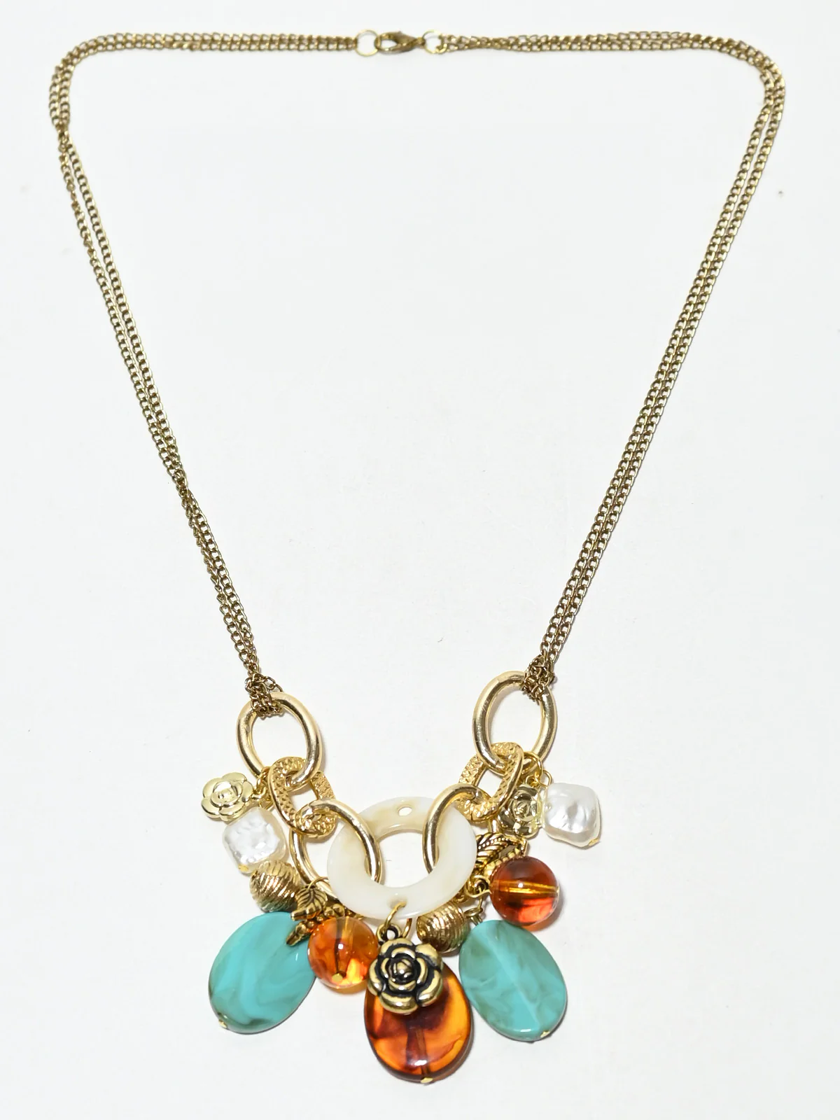 Odette Multicolor Alloy Pearl Jewellery Set For Women - Image 3