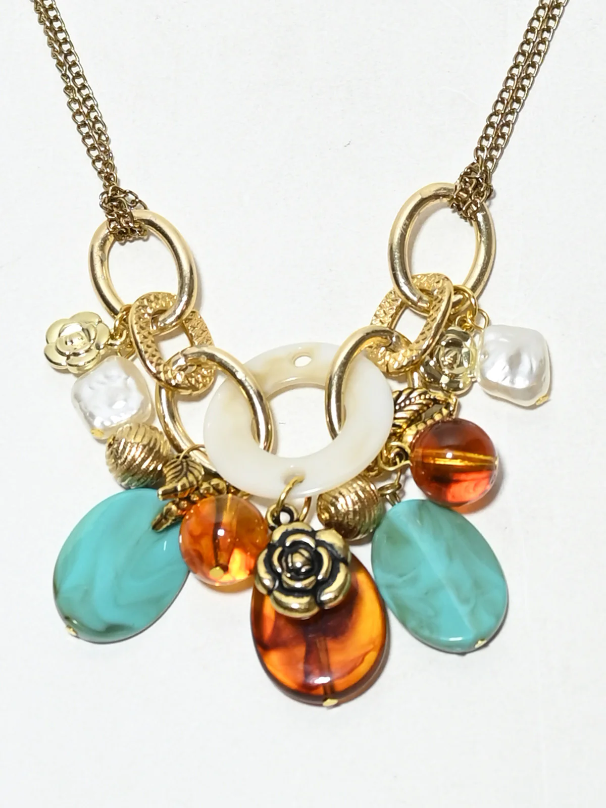 Odette Multicolor Alloy Pearl Jewellery Set For Women - Image 4