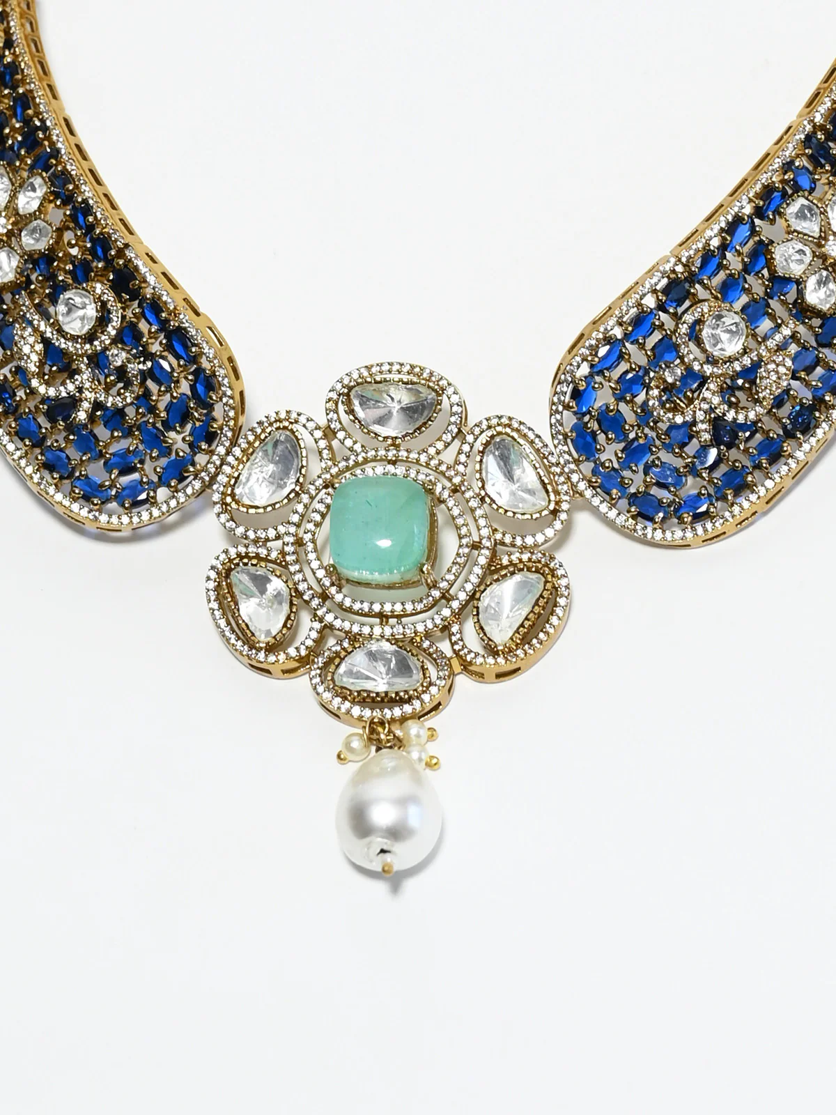 Odette Multicolor Alloy Stone Jewellery Set For Women - Image 4