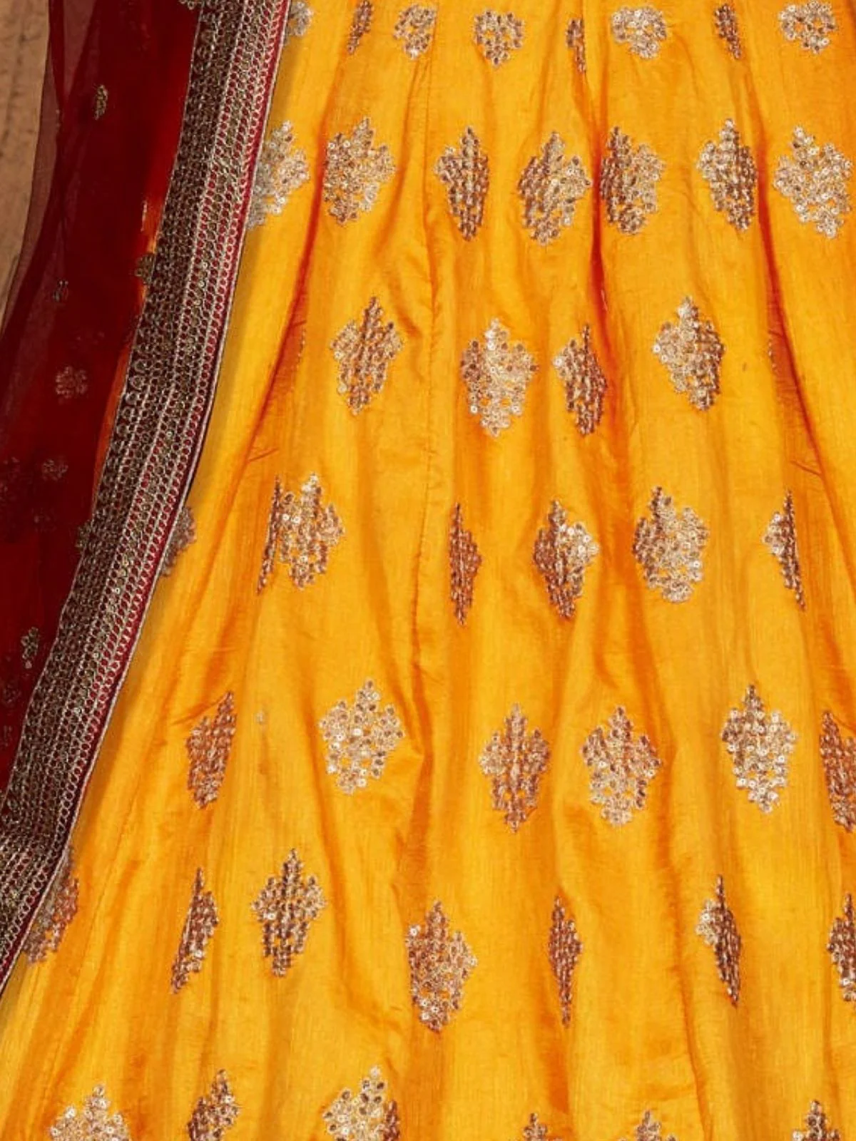 Odette Multicolor Banarasi Silk Embroidered Semi Stitched Lehenga With Blouse For Women - Image 6
