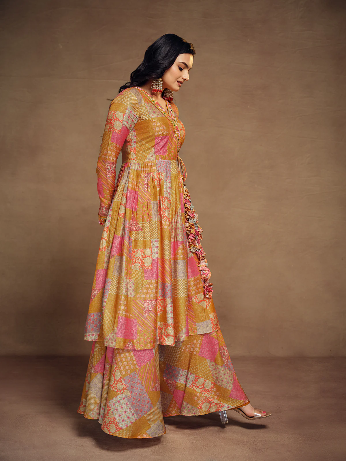 Odette Multicolor Cotton Blend Printed Stitched Salwar Suit For Women - Image 3