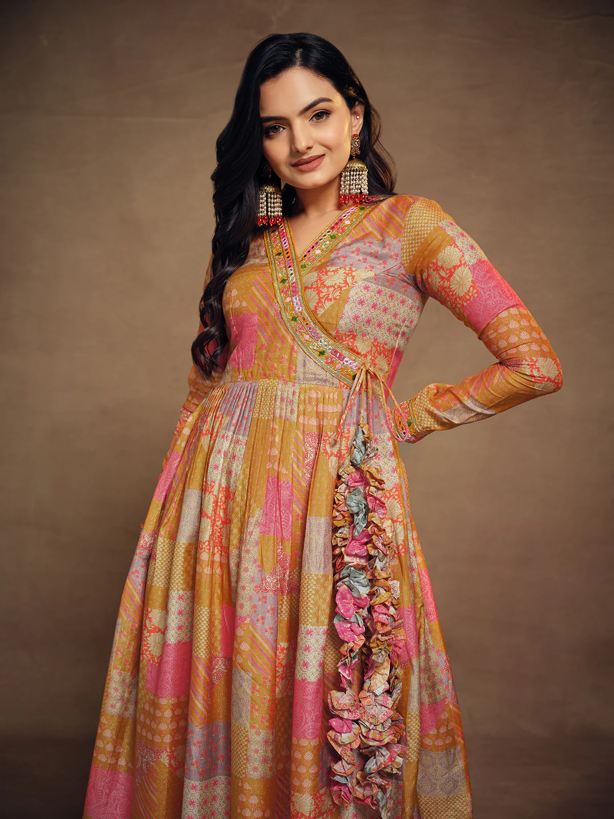 Odette Multicolor Cotton Blend Printed Stitched Salwar Suit For Women - Image 5