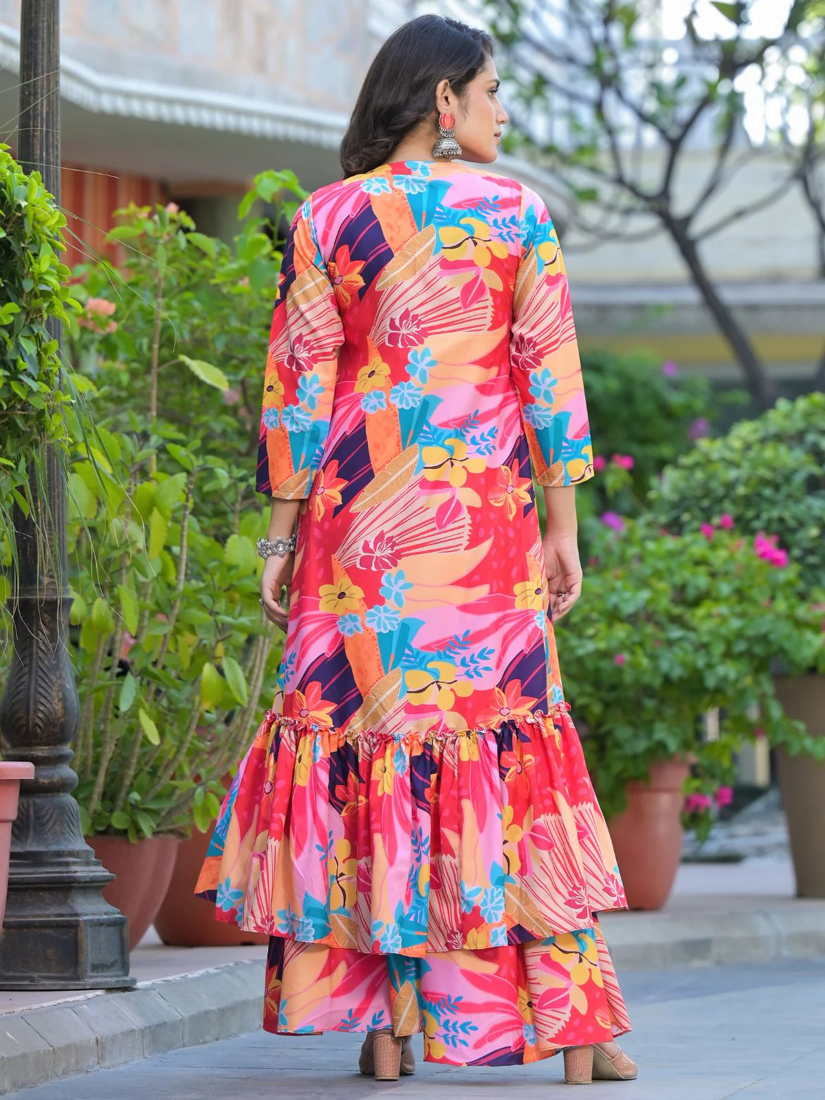 Odette Multicolor Cotton Printed Indo Western Co Ord Set For Women - Image 4