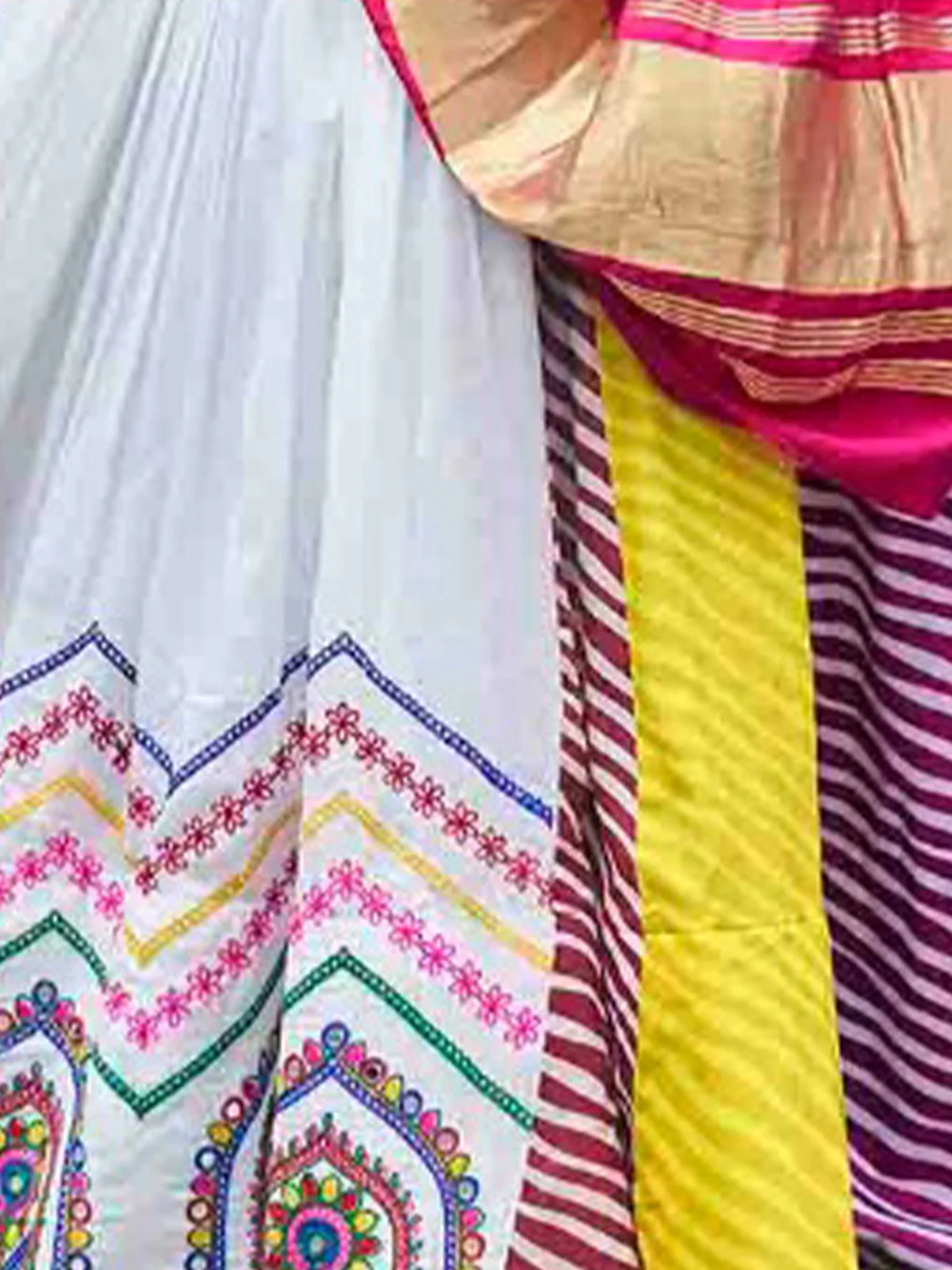 Odette Multicolor Cotton Printed Stitched Lehenga With Blouse For Women - Image 6