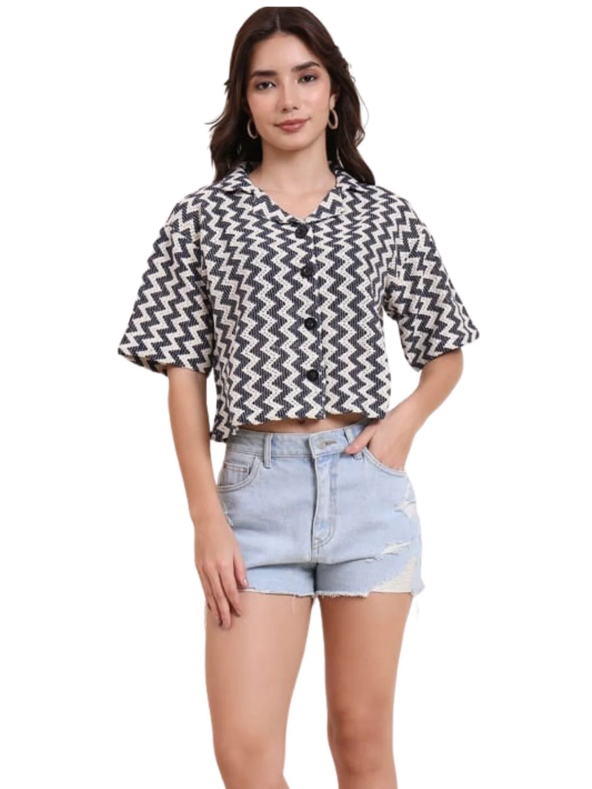 Odette Multicolor Cotton Printed Shirt For Women - Image 2