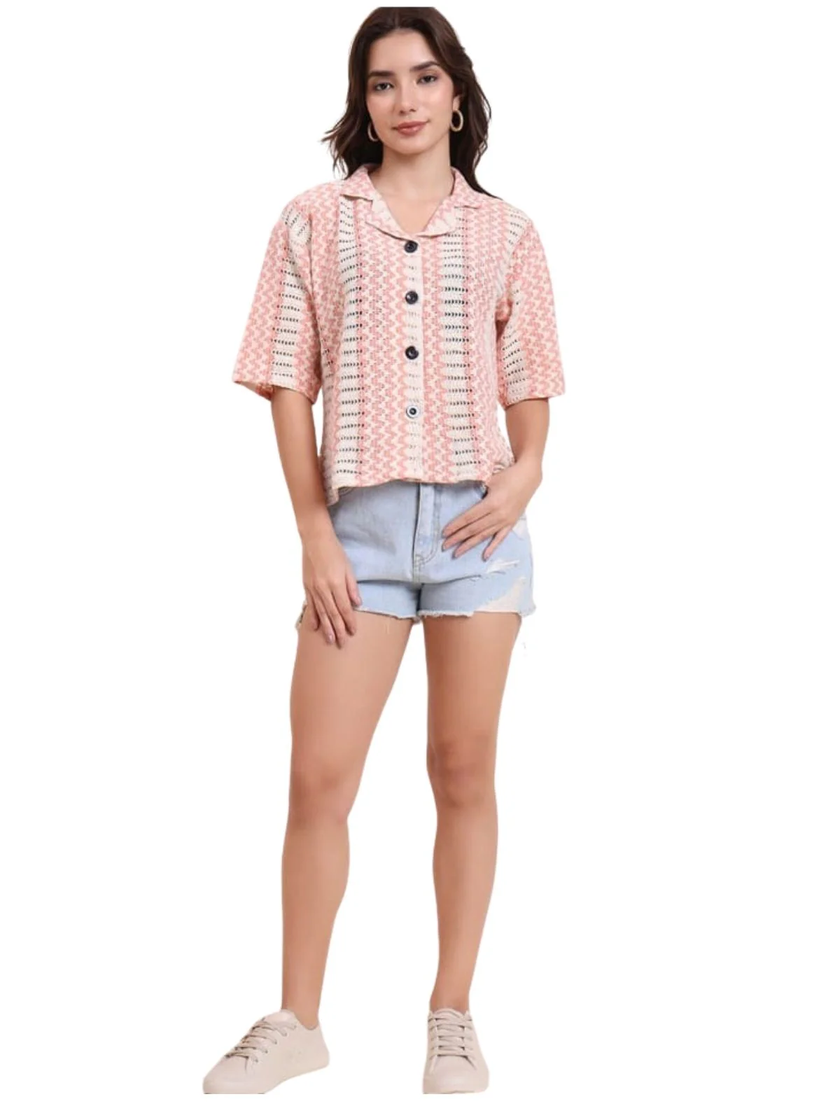 Odette Multicolor Cotton Printed Shirt For Women