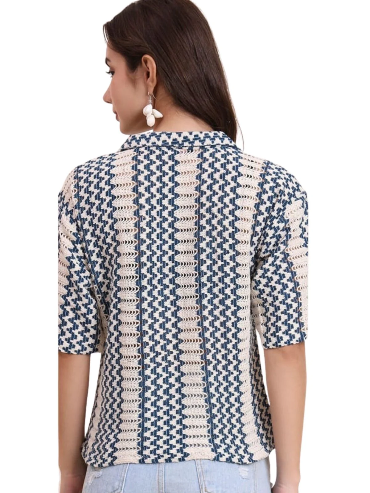 Odette Multicolor Cotton Printed Shirt For Women - Image 3
