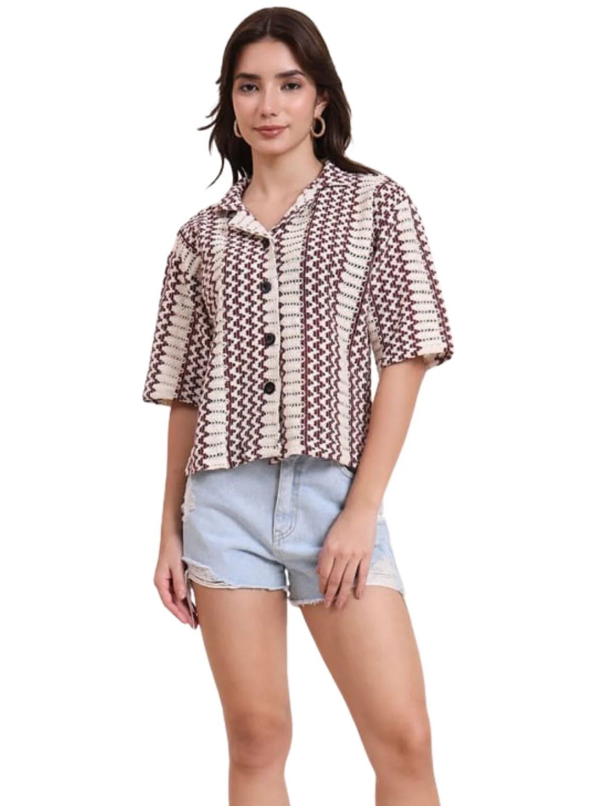 Odette Multicolor Cotton Printed Shirt For Women - Image 2