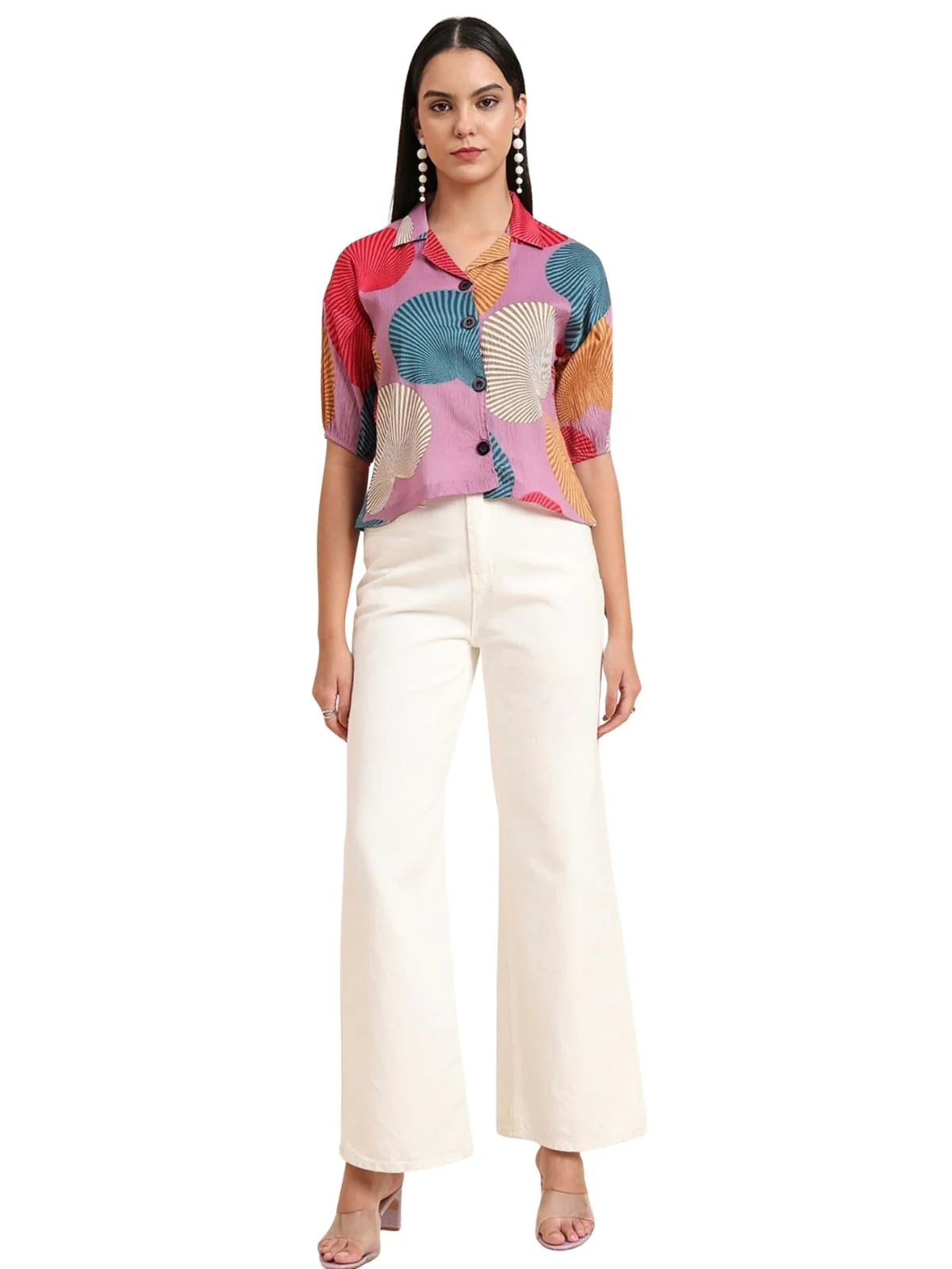 Odette Multicolor Delta Solid Shirt For Women