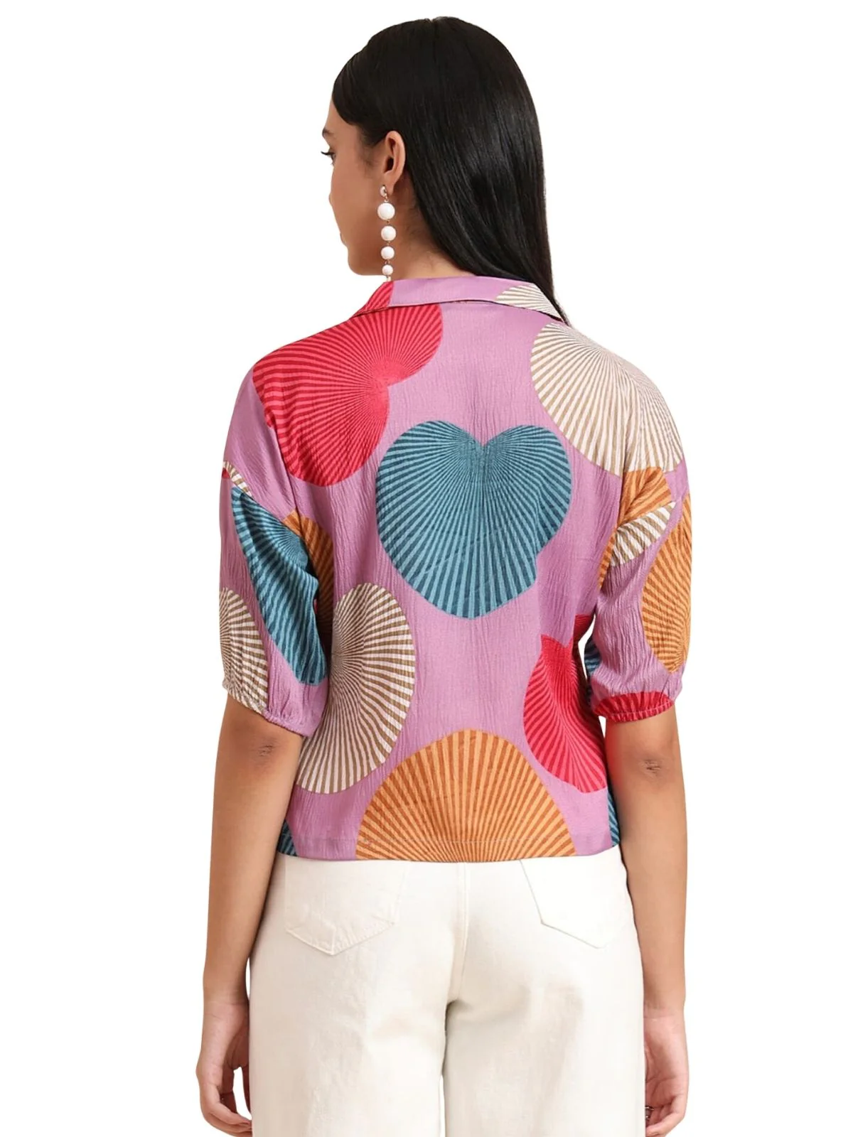 Odette Multicolor Delta Solid Shirt For Women - Image 3
