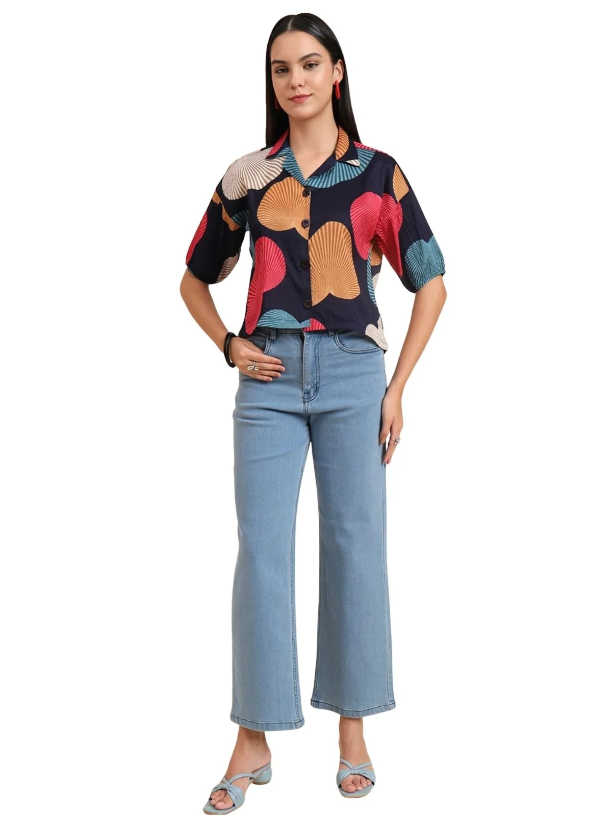 Odette Multicolor Delta Solid Shirt For Women