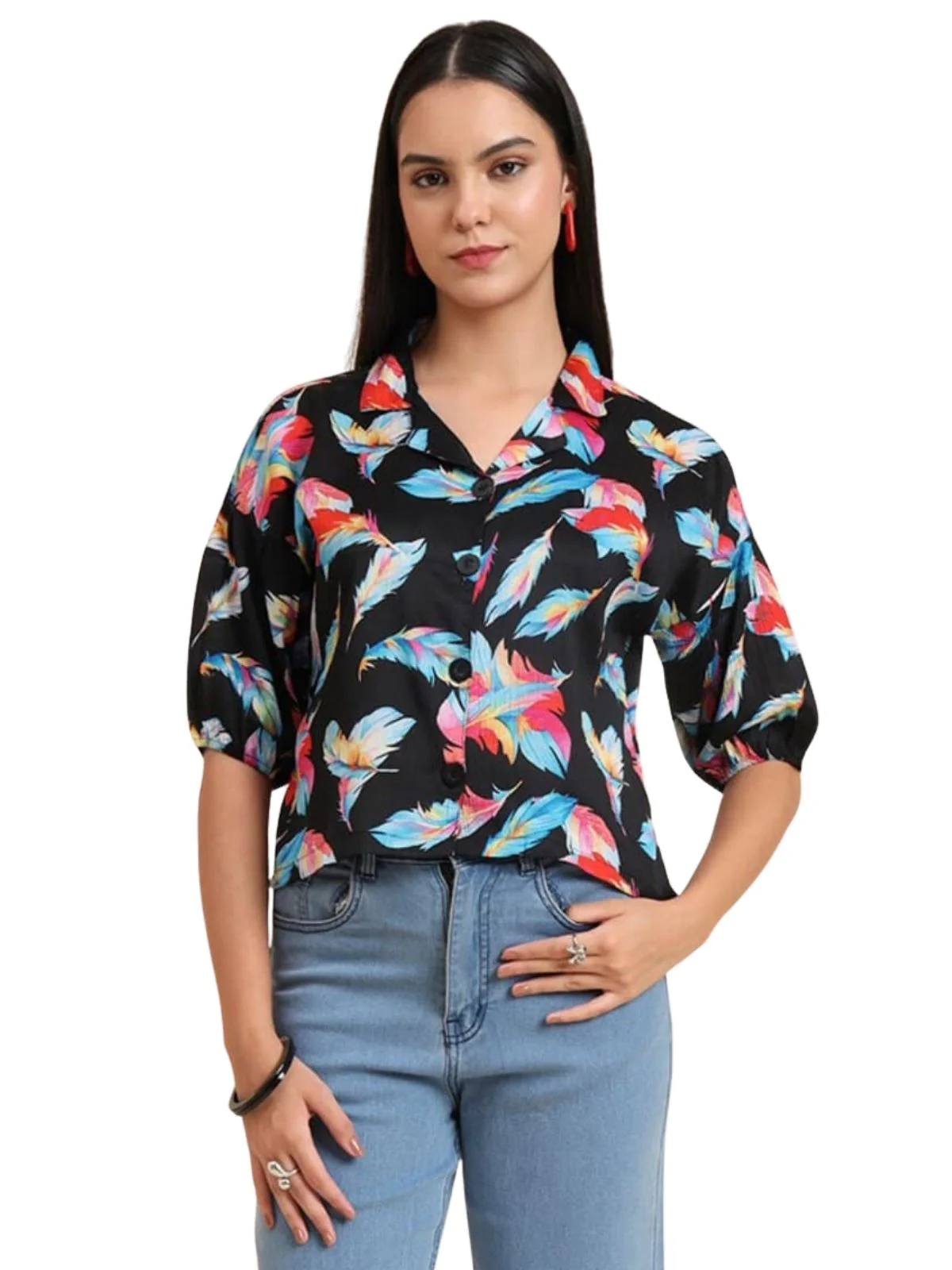 Odette Multicolor Delta Solid Shirt For Women - Image 2