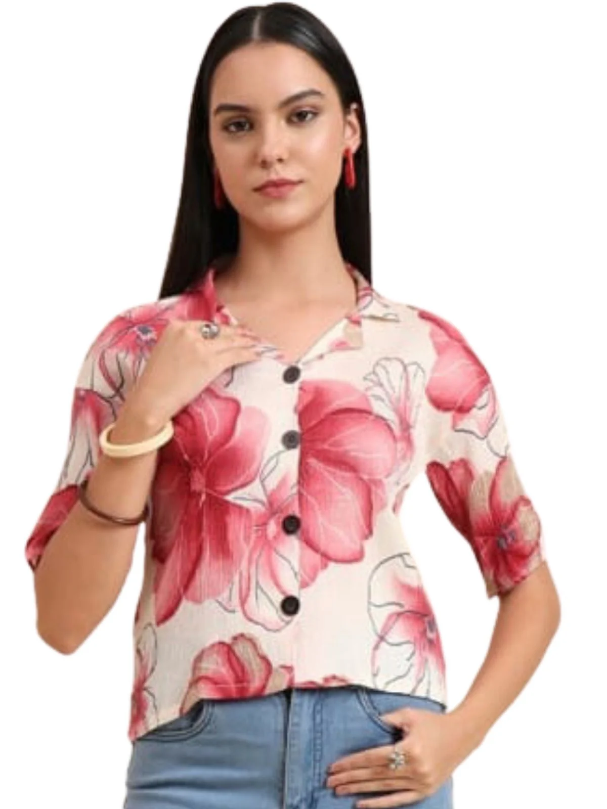 Odette Multicolor Delta Solid Shirt For Women - Image 2
