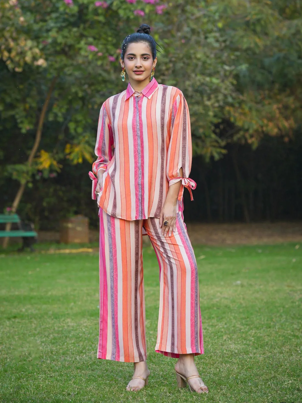 Odette Multicolor Digital Printed Mull Cotton Indo Western Co-Ord Set for Women - Image 2