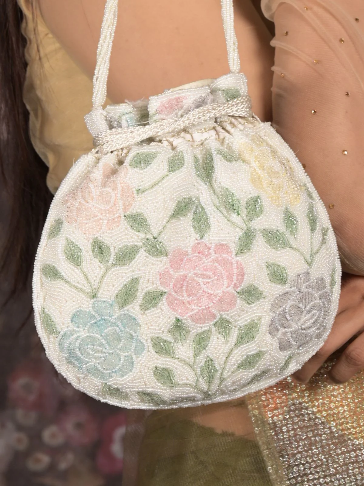Odette Multicolor Embellished Potli For Women - Image 4