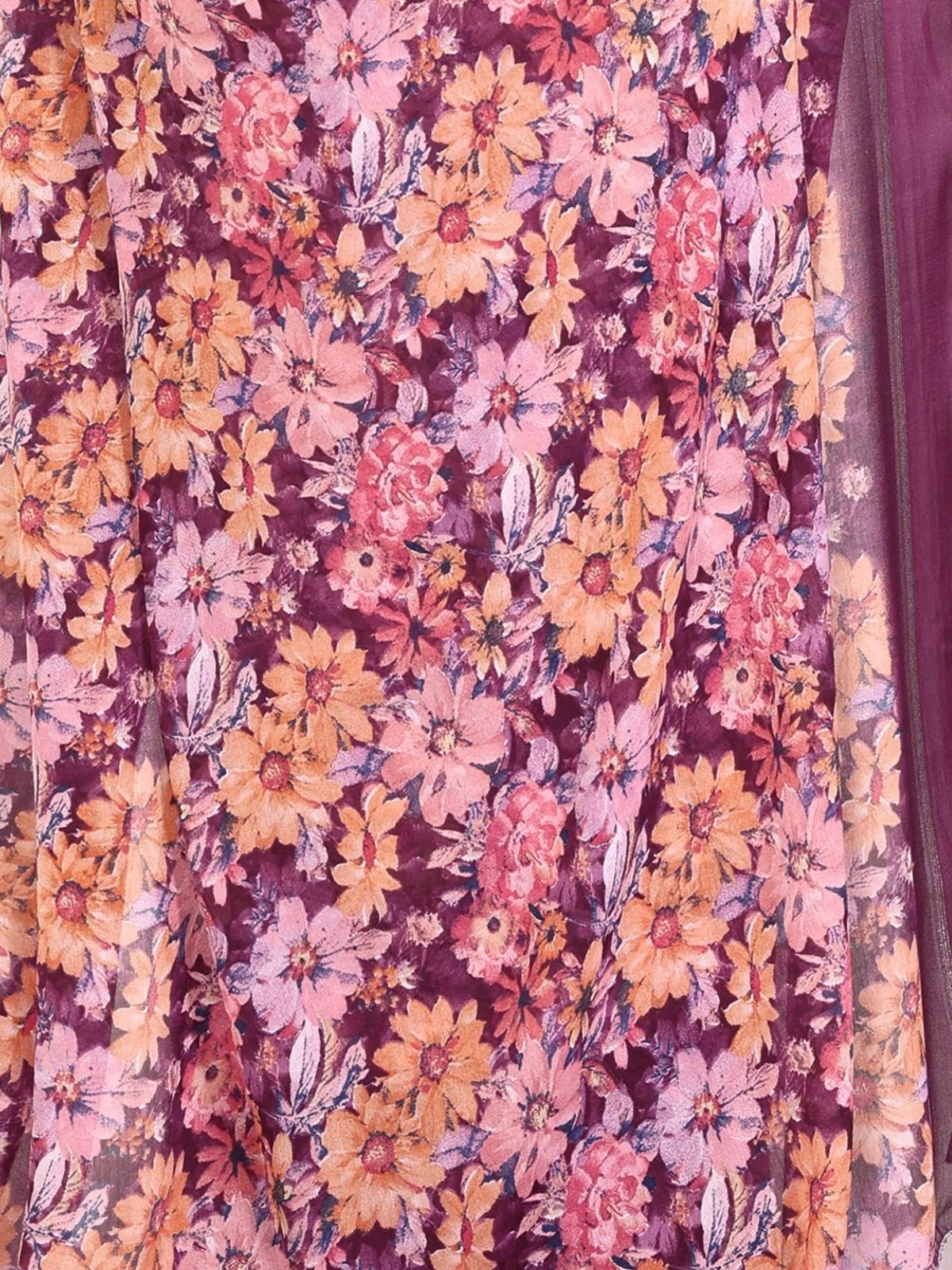 Odette Multicolor Georgette Printed Saree For Women - Image 6