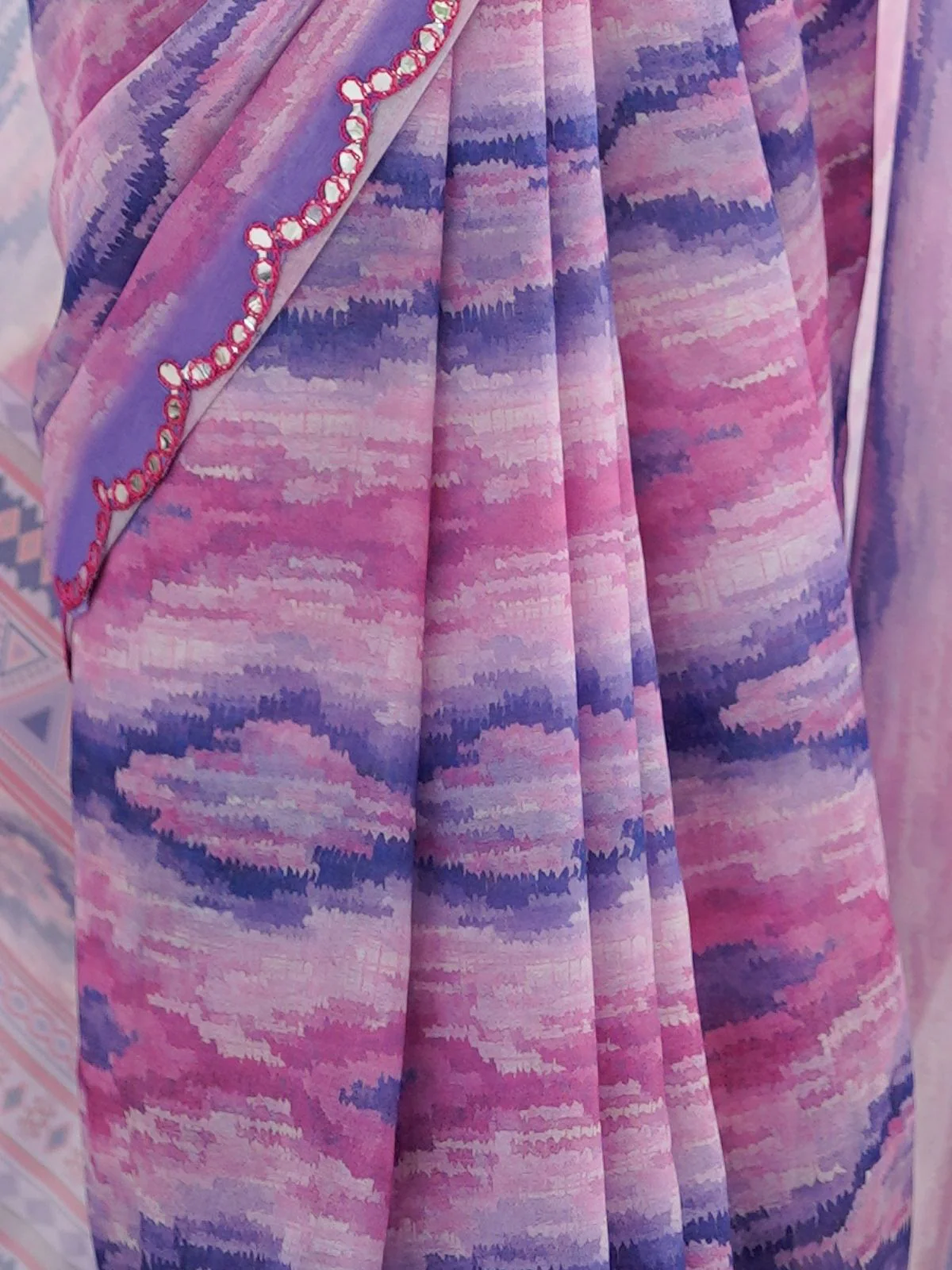Odette Multicolor Georgette Printed Saree For Women - Image 5