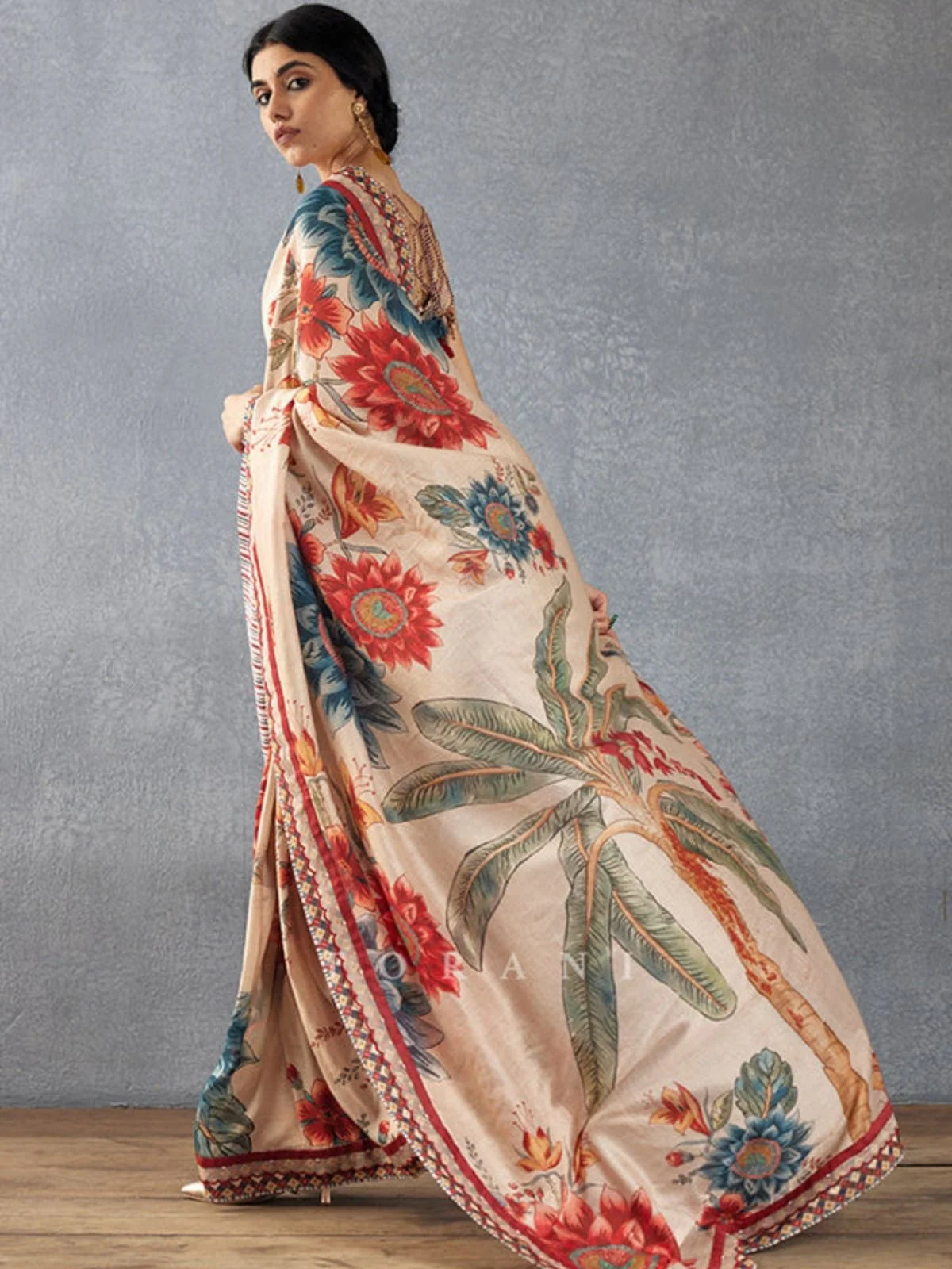 Odette Multicolor Georgette Printed Saree For Women - Image 2