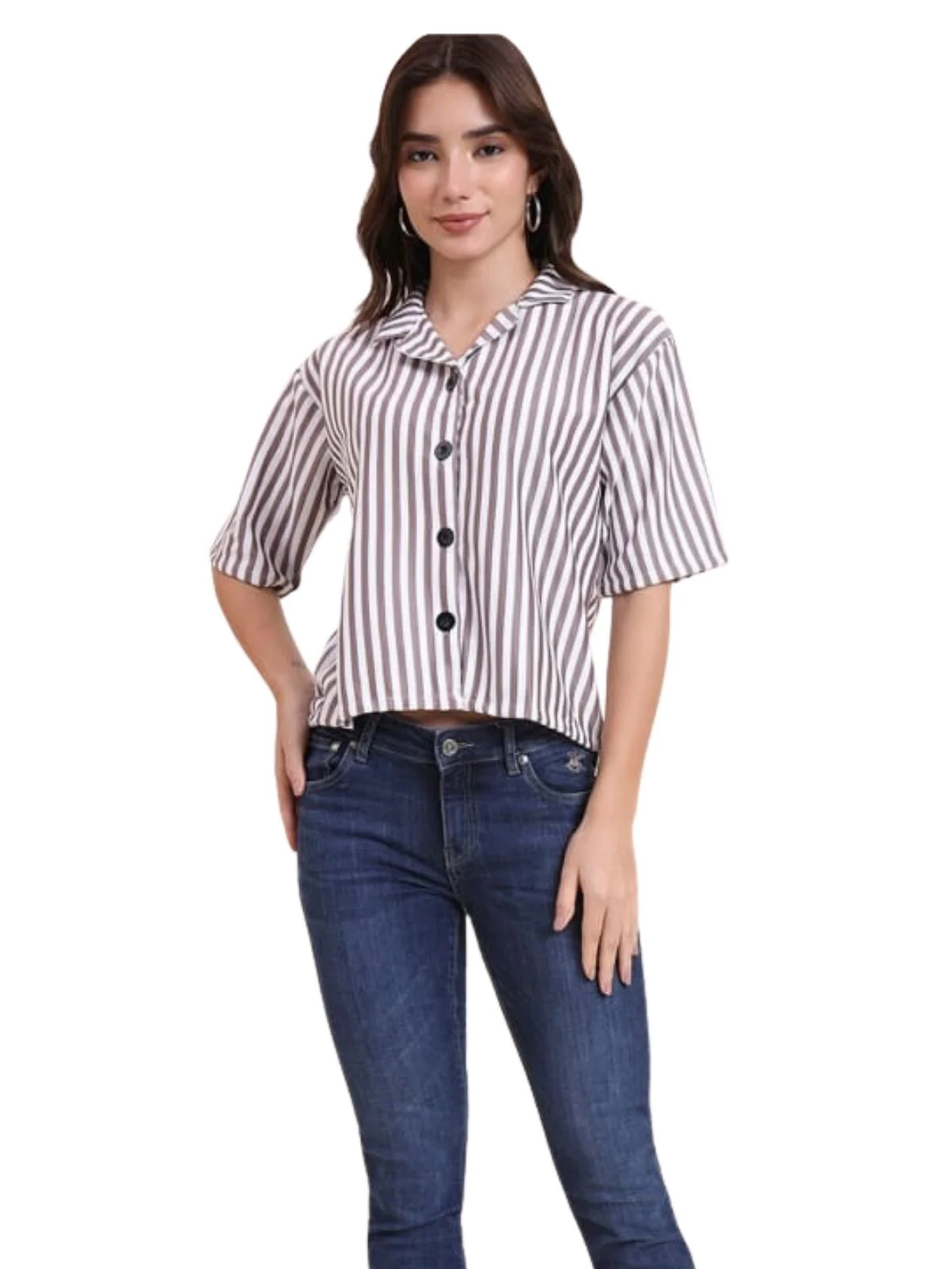 Odette Multicolor Poly Cotton Printed Shirt For Women - Image 6