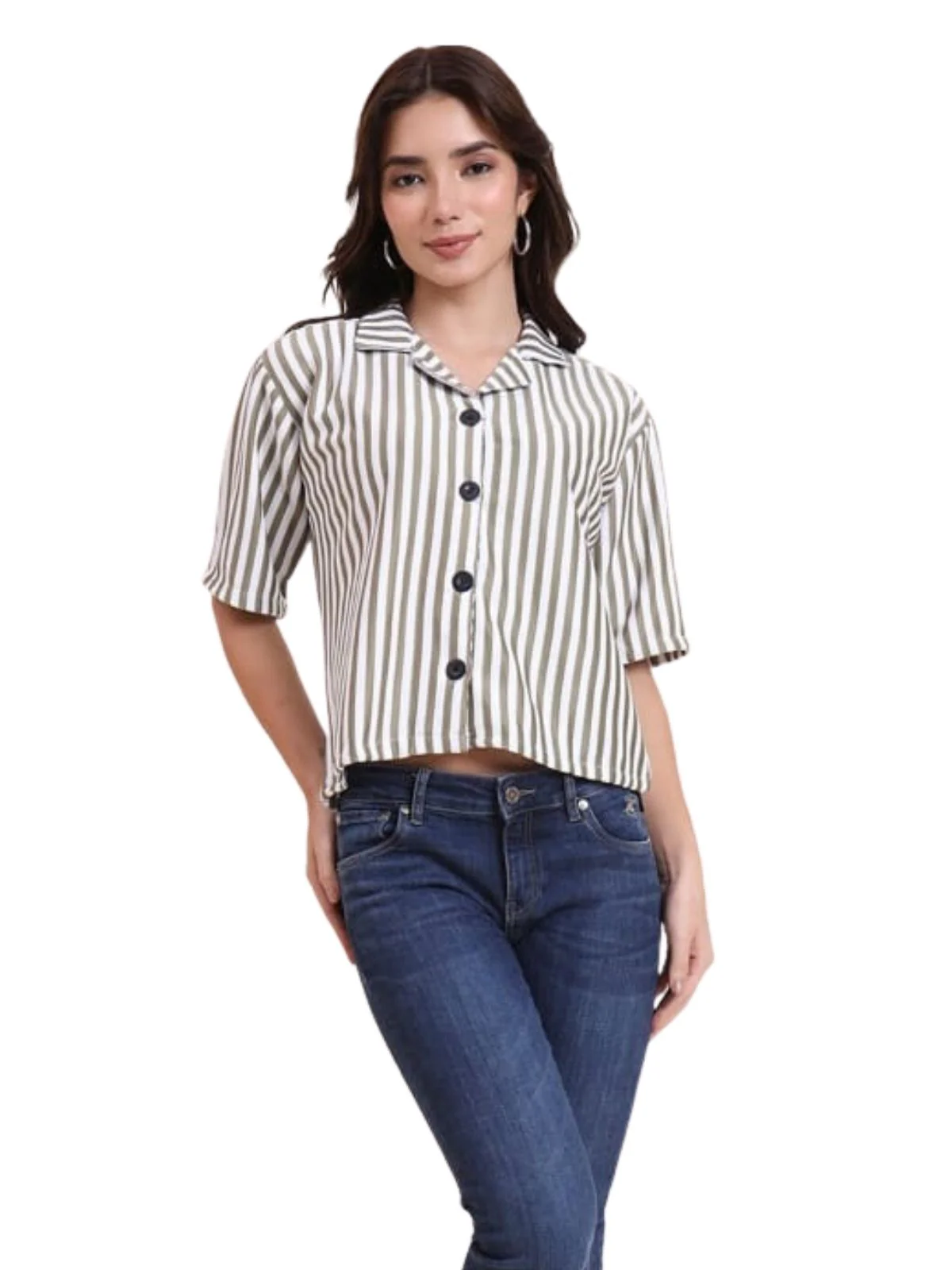 Odette Multicolor Poly Cotton Printed Shirt For Women - Image 6
